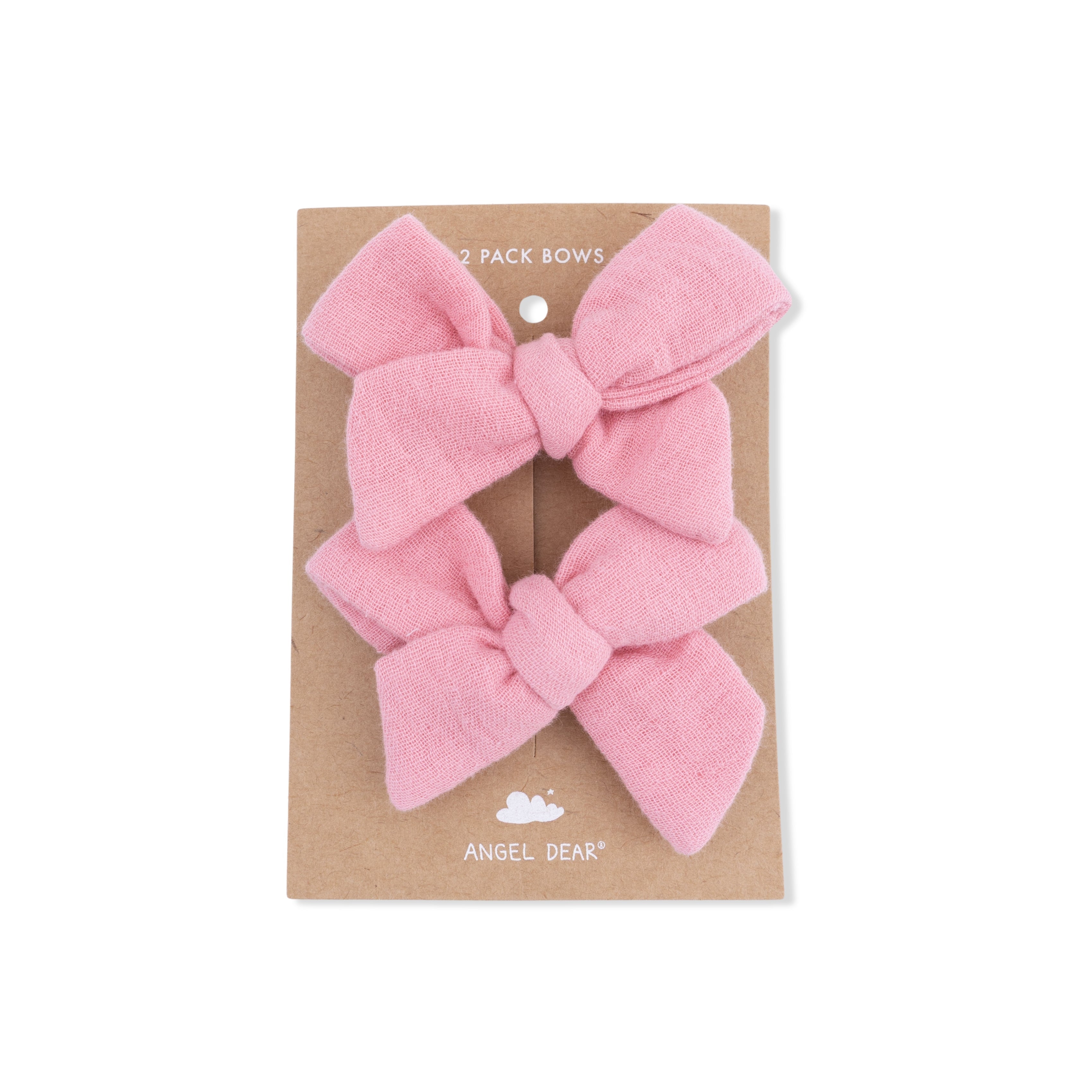 Solid Muslin Poignant Pink - 2 Pack Bow Clips