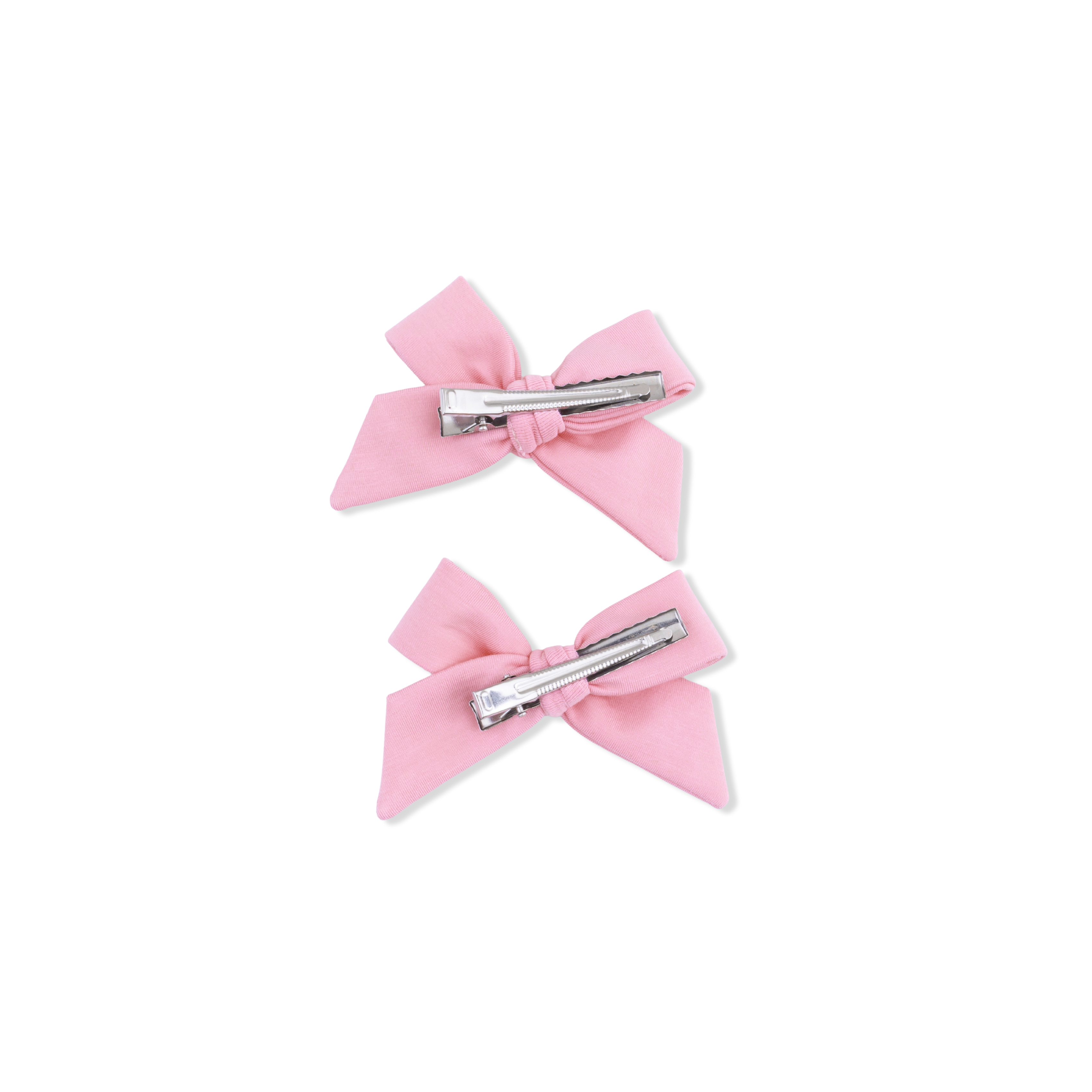 Solid Rose Elegance - 2 Pack Bow Clips