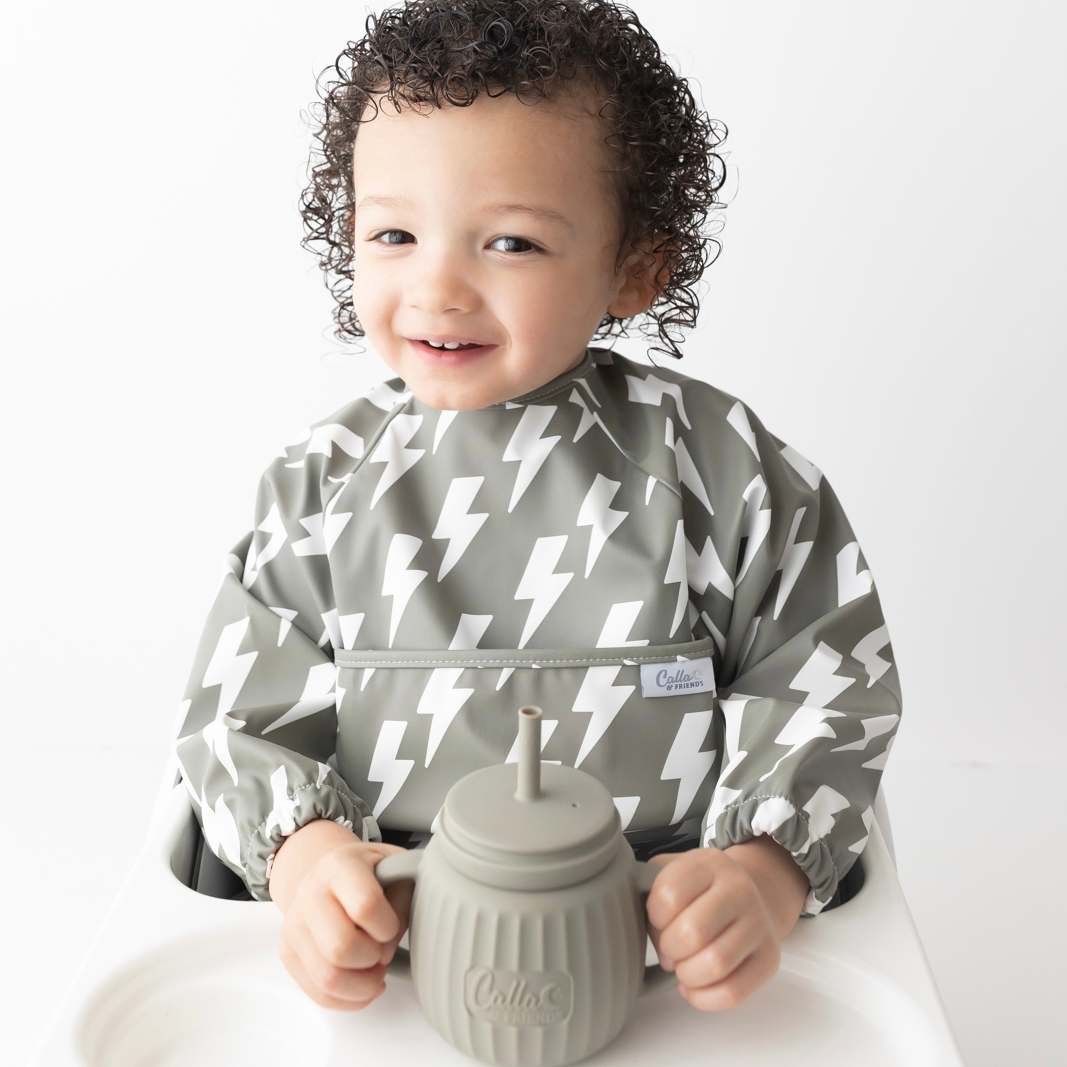 The Grayson Long Sleeve Bib - Lightning Bolts