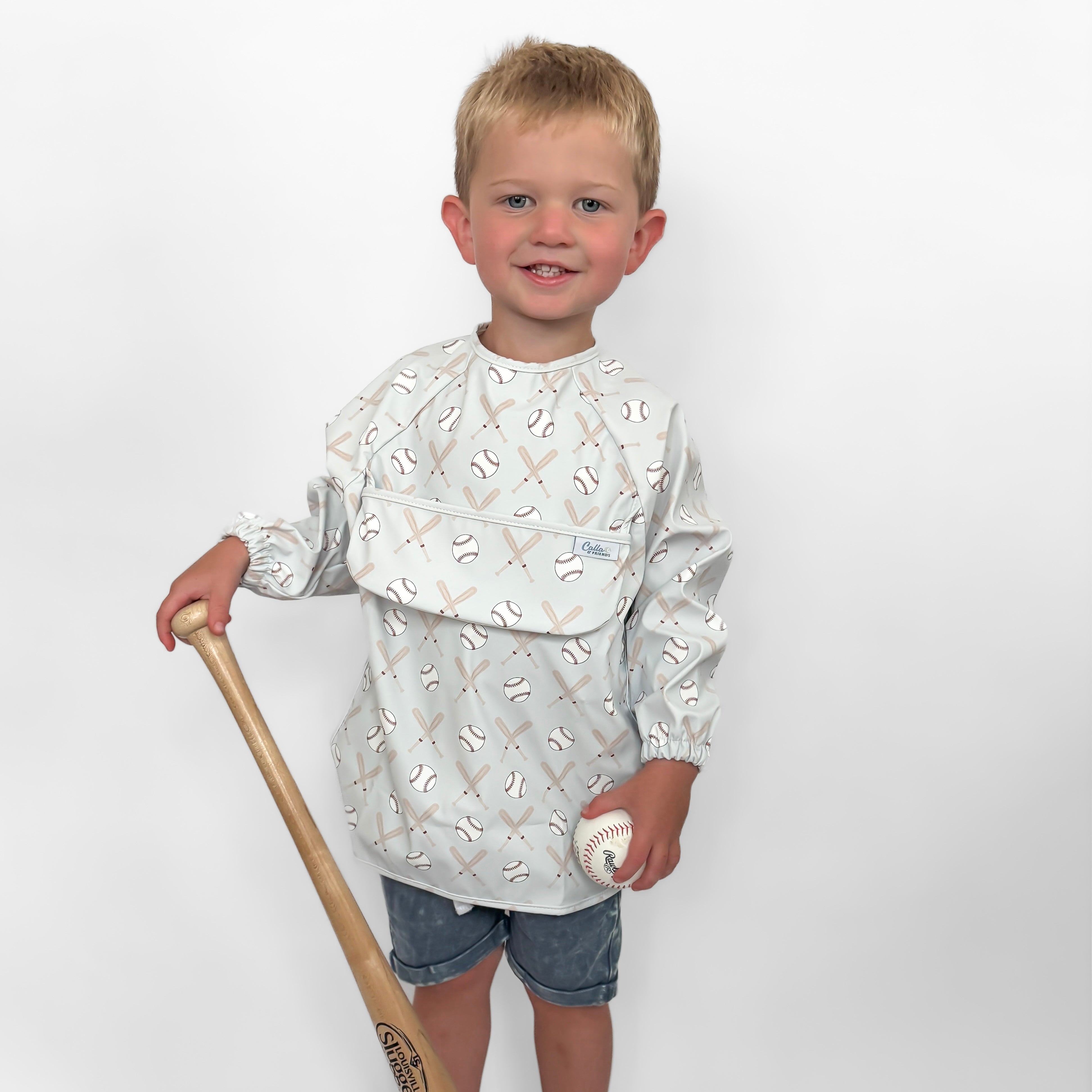 The Grayson Long Sleeve Bib - Baseball