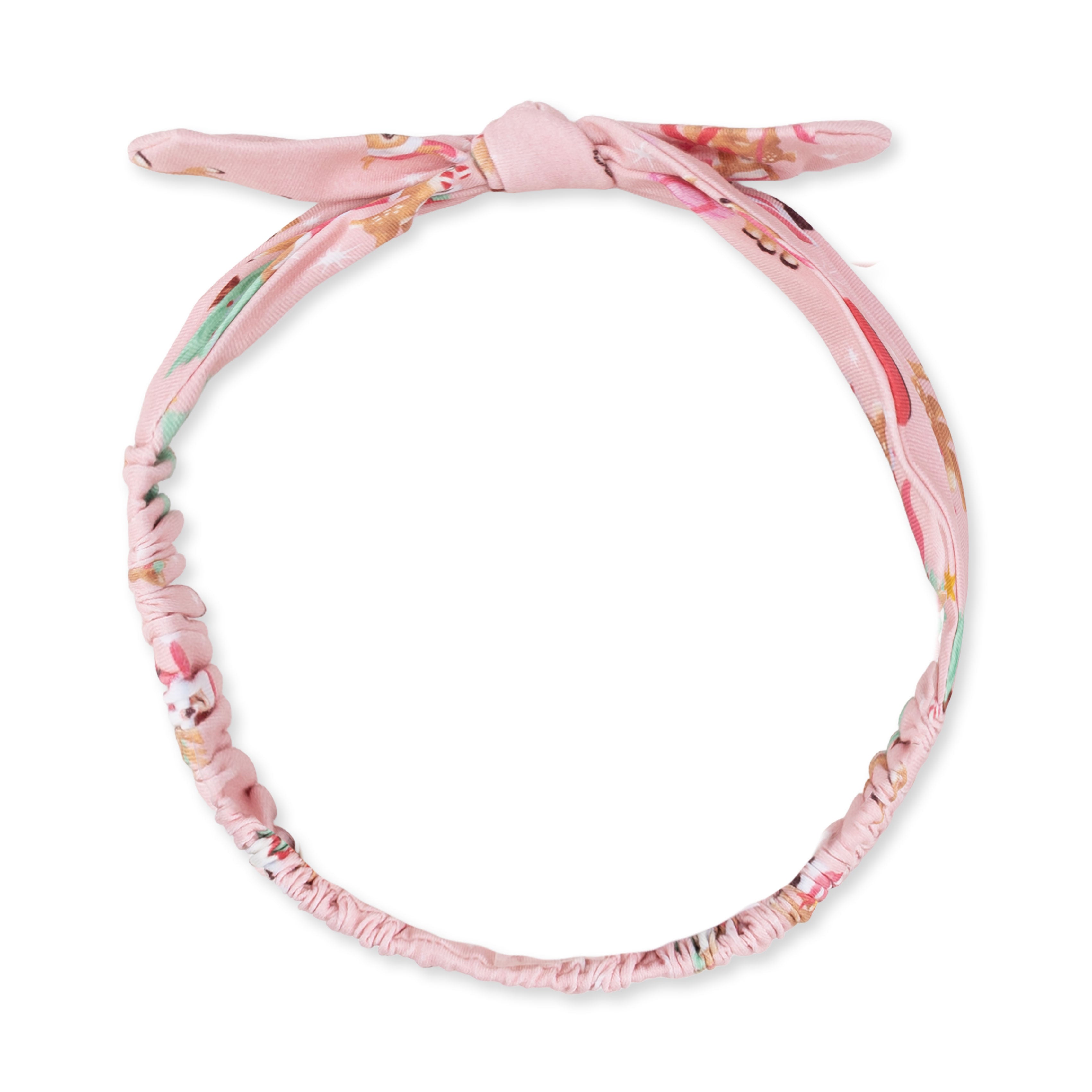 Vintage Reindeer & Santa Pink - Knot Headband
