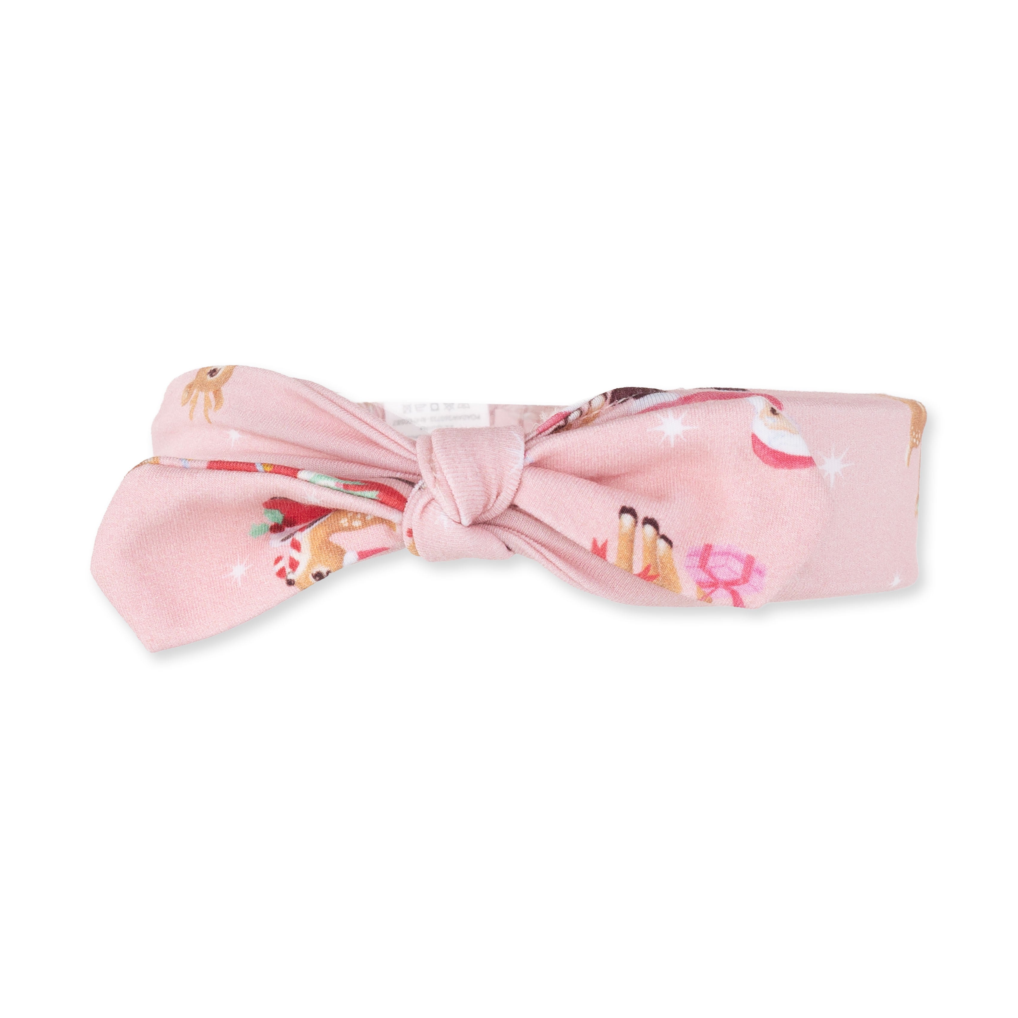 Vintage Reindeer & Santa Pink - Knot Headband