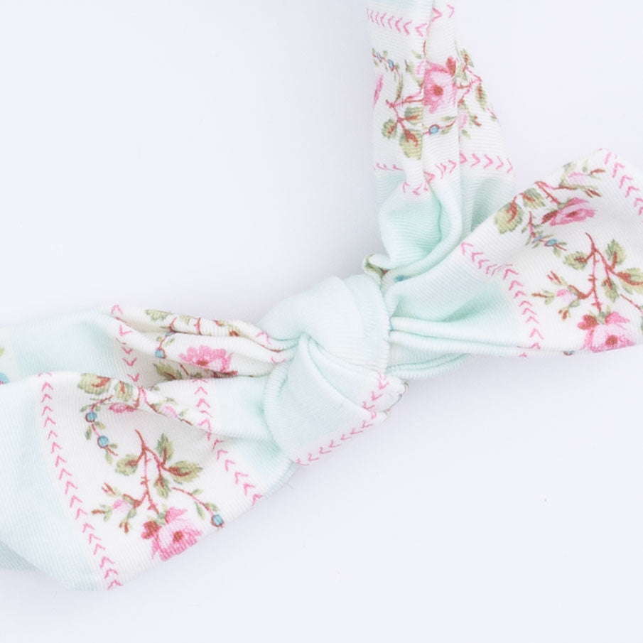 Antoinette Stripe - 2 Way Ruffle Sleeve Zipper Footie & Headband Set