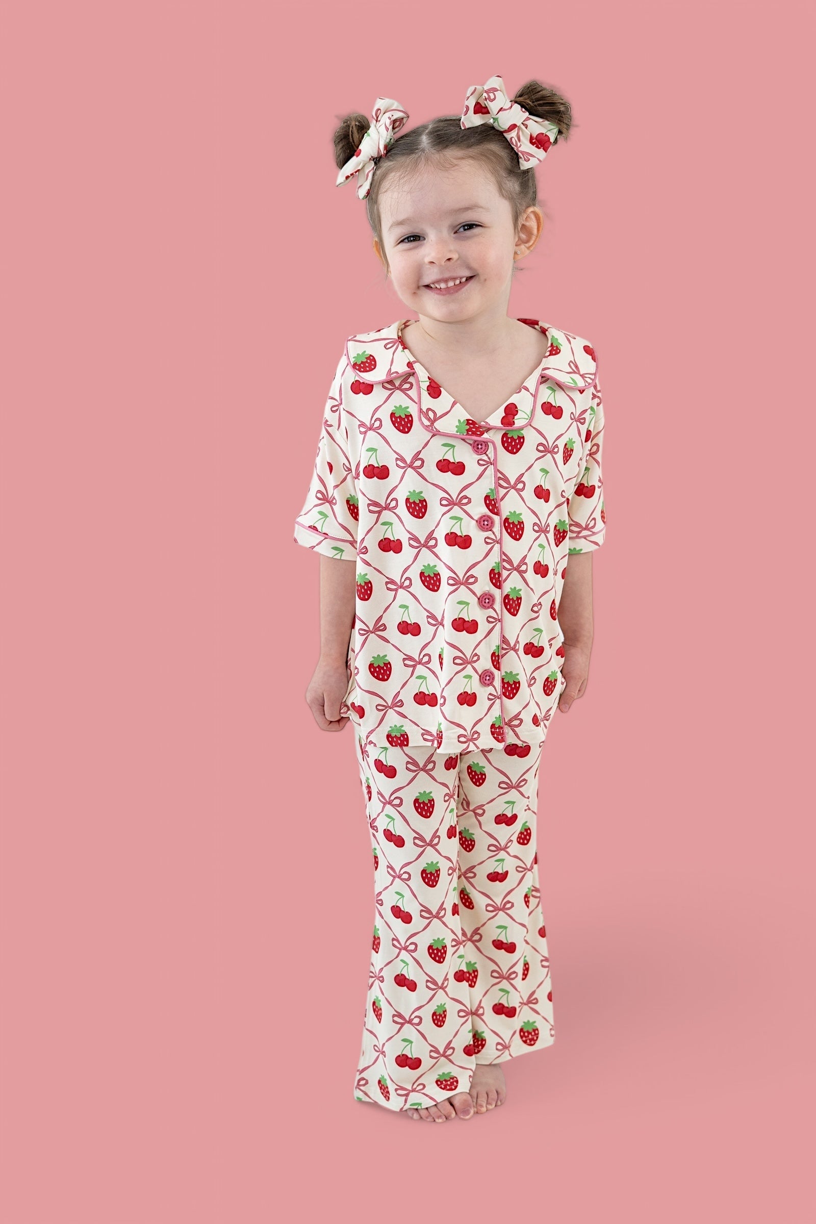 Cherry Bow Berry Dream Girl's Flare Set