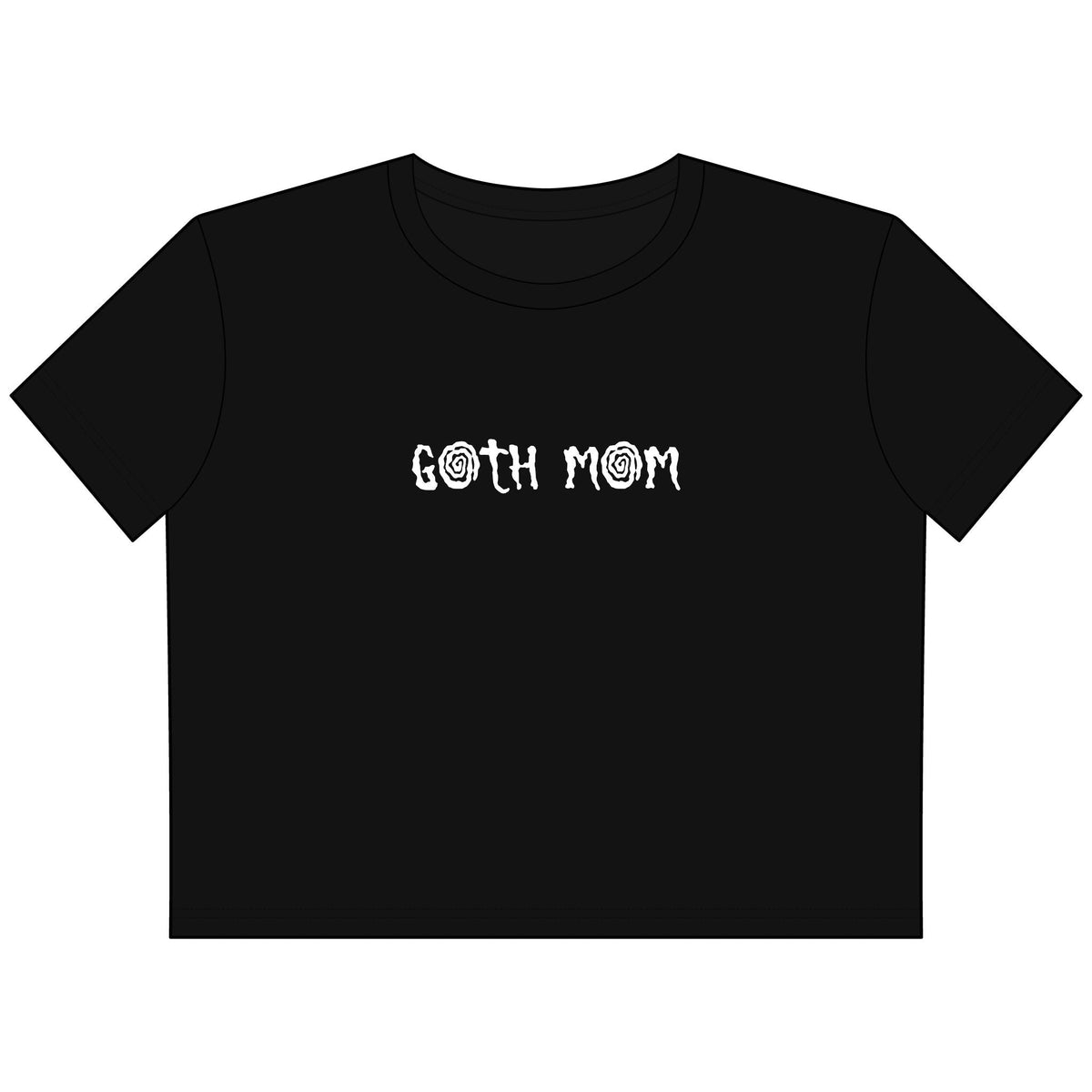 Whimisical Goth Mom Cropped Boxy Tee (adults)