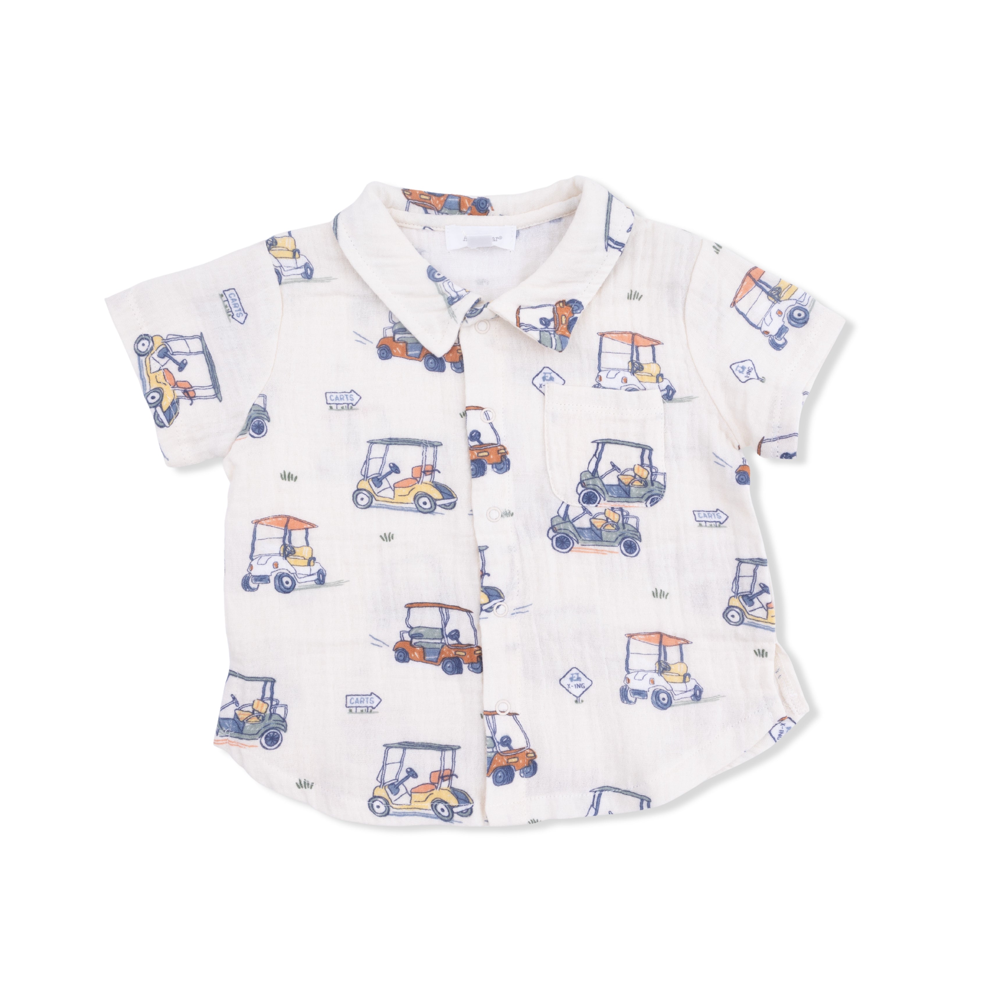Zooming Golf Carts - Polo Button Up With Casual Short