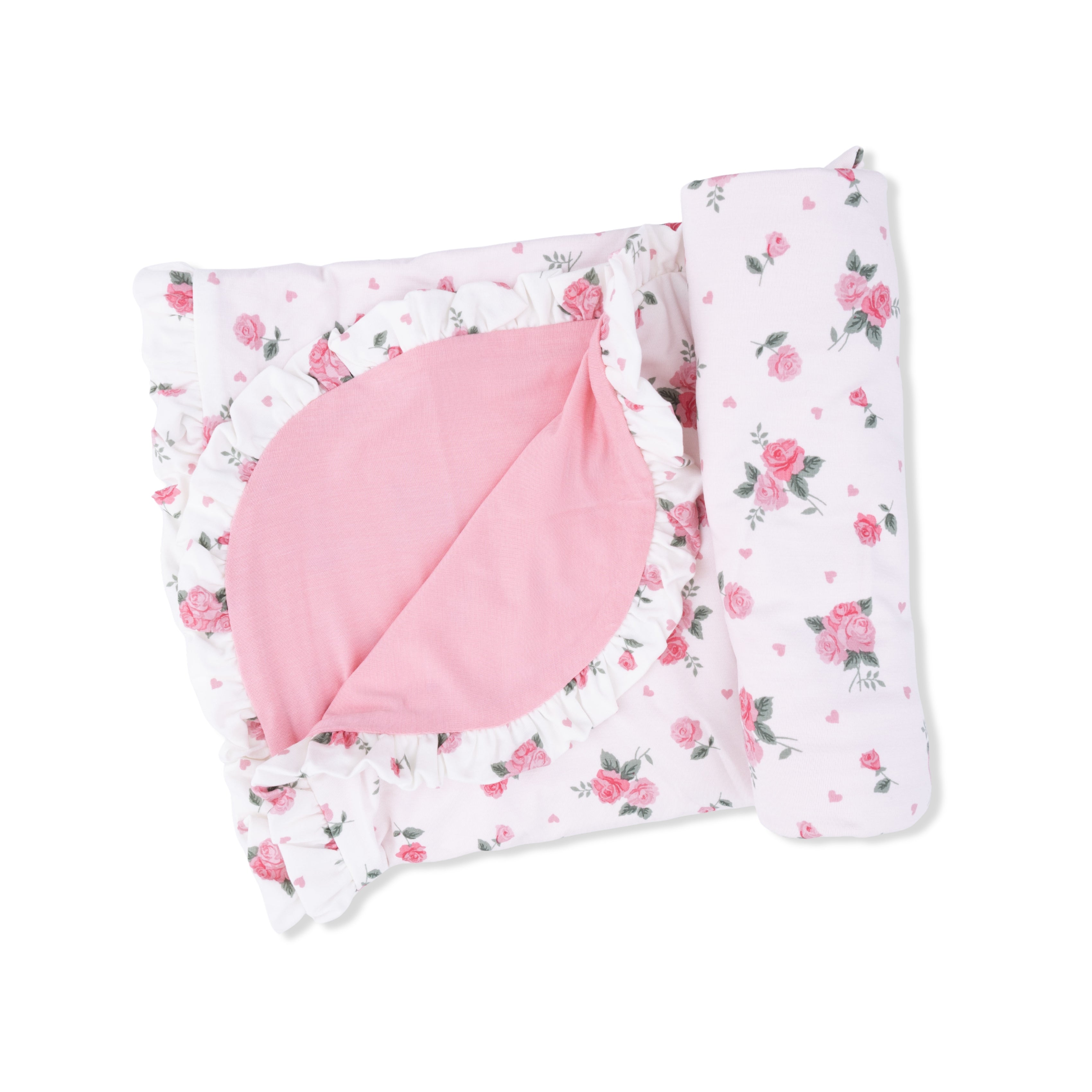 Pink Rosettes - Ruffle Blanket