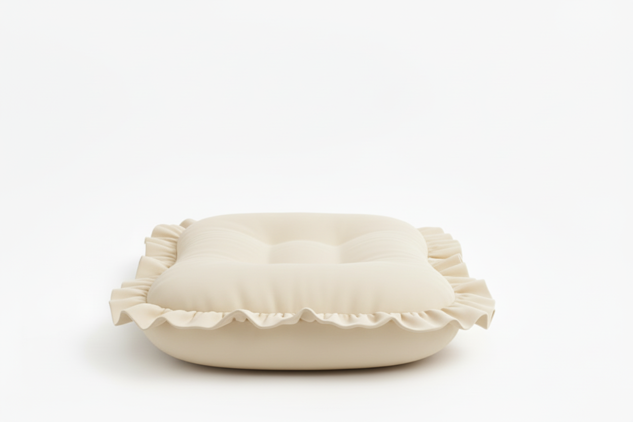 Cream Ruffle Baby Lounger Cover (Ships June 8)