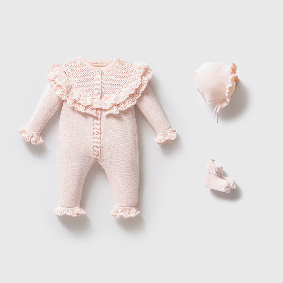 Blush Ruffle Knit 3-piece Set