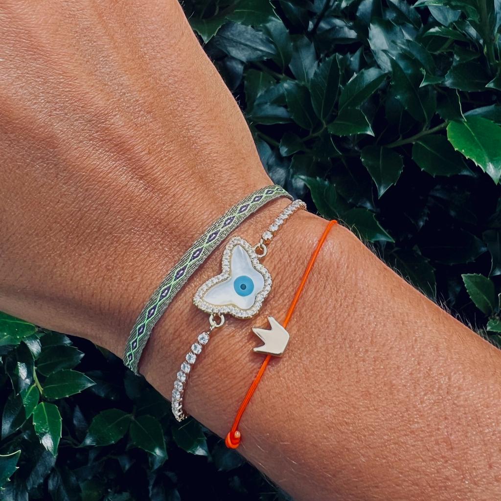 Gold Crown Hematite Charm Bracelet