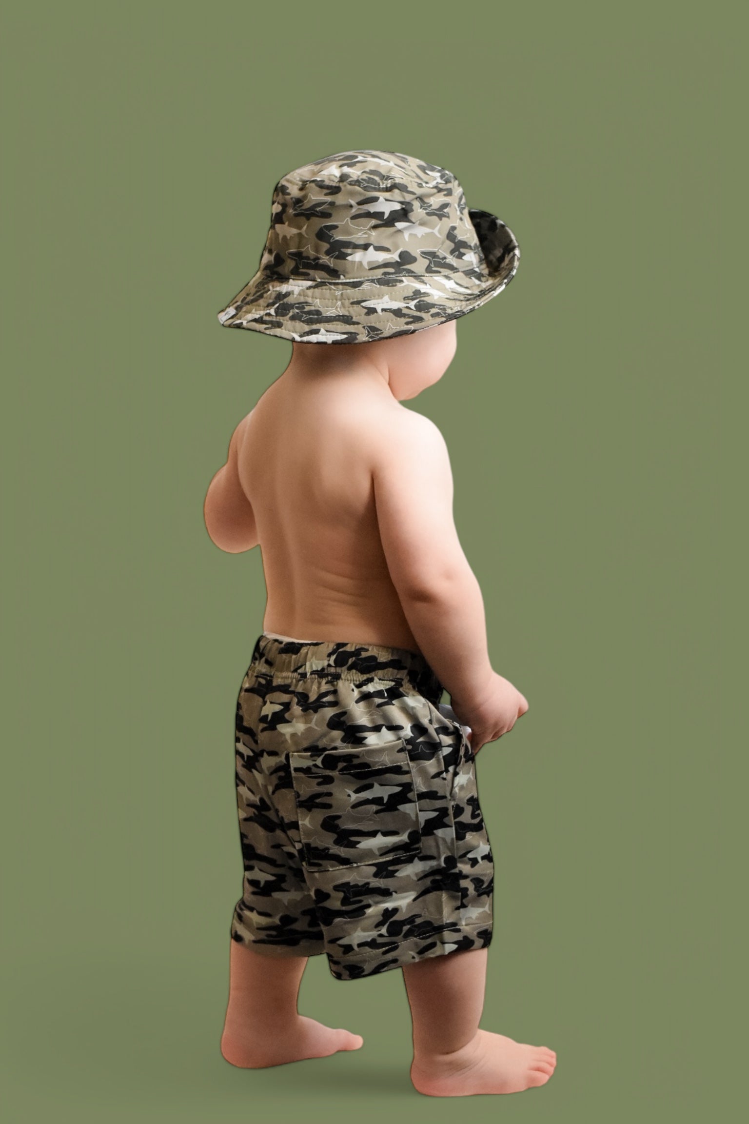 Camo Shark Boy's Dream Swim Trunks