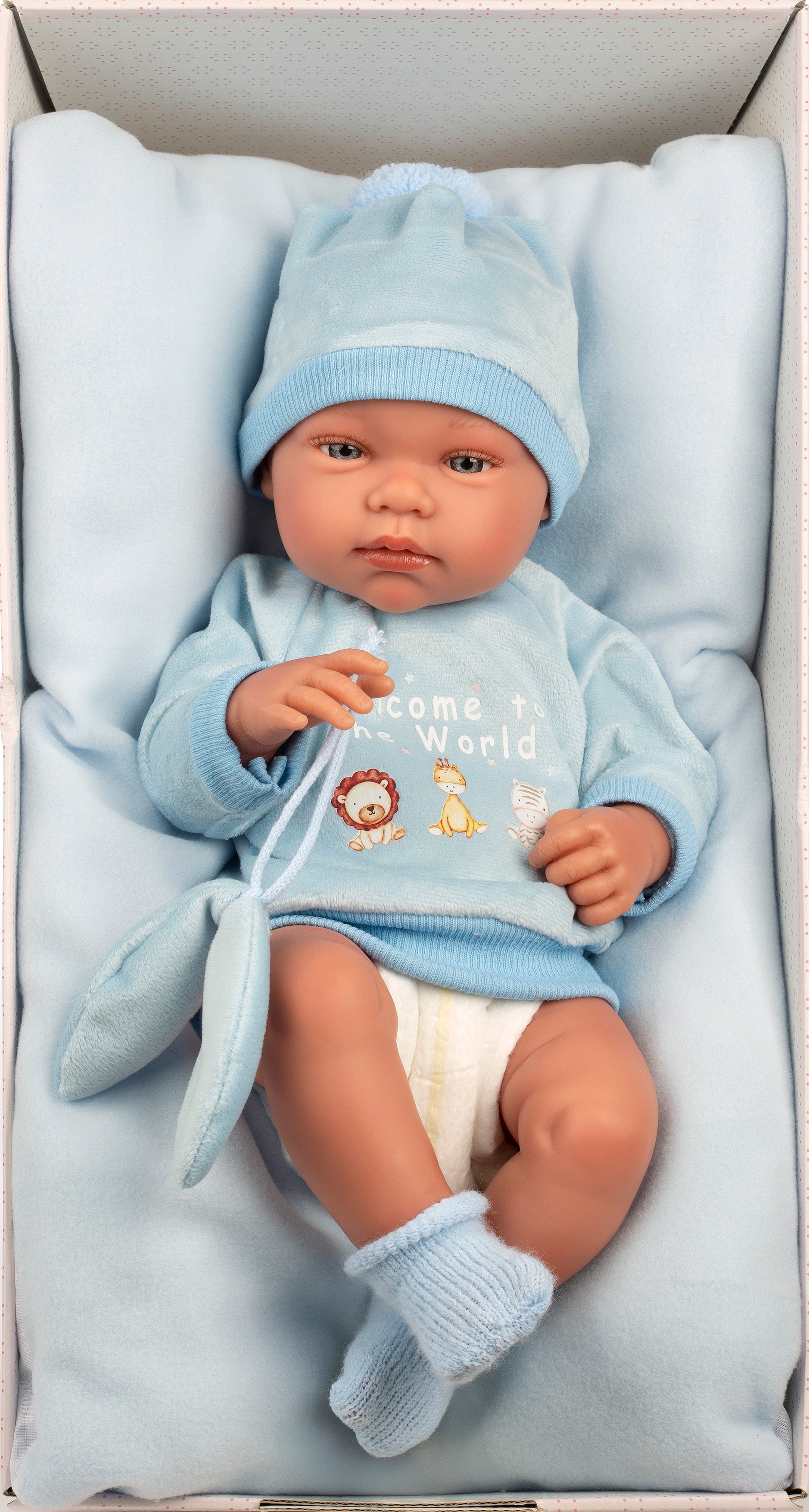16.9" Anatomically-Correct Newborn Doll Evan with Cushion