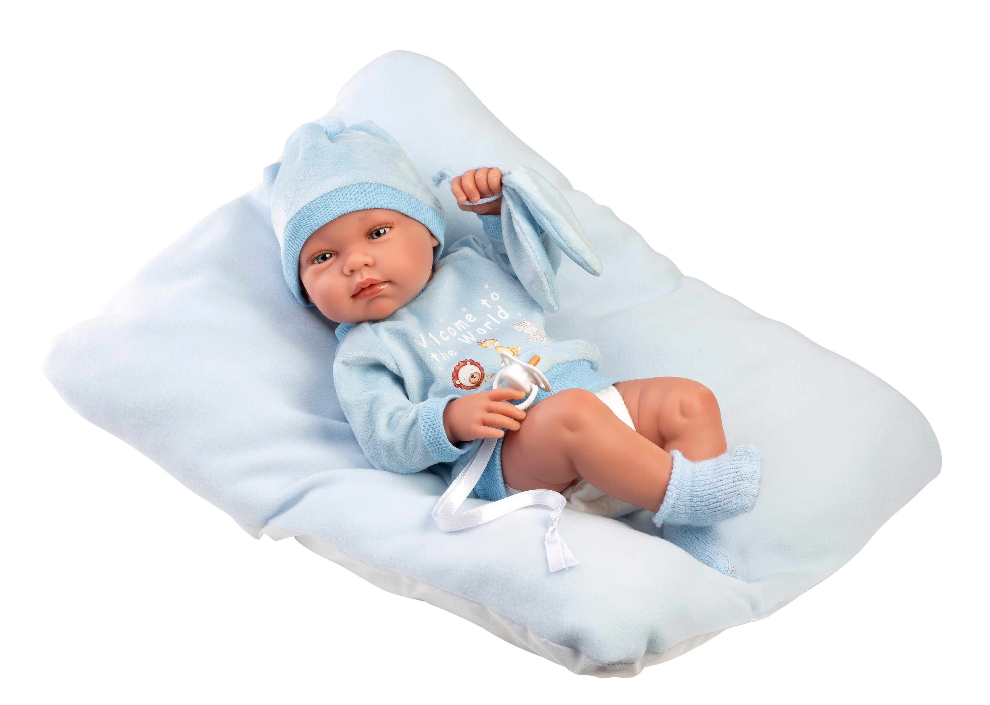 16.9" Anatomically-Correct Newborn Doll Evan with Cushion