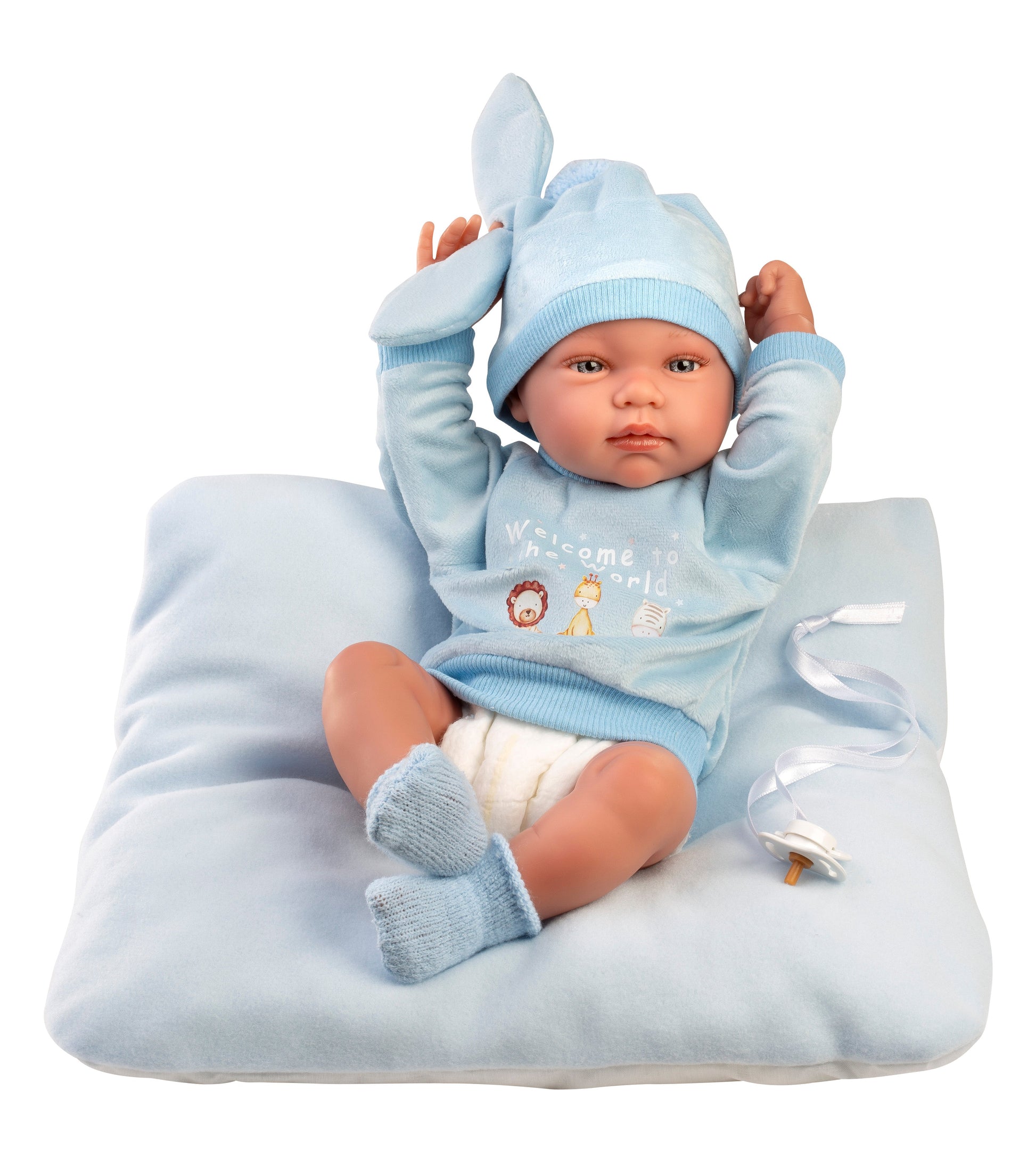 16.9" Anatomically-Correct Newborn Doll Evan with Cushion