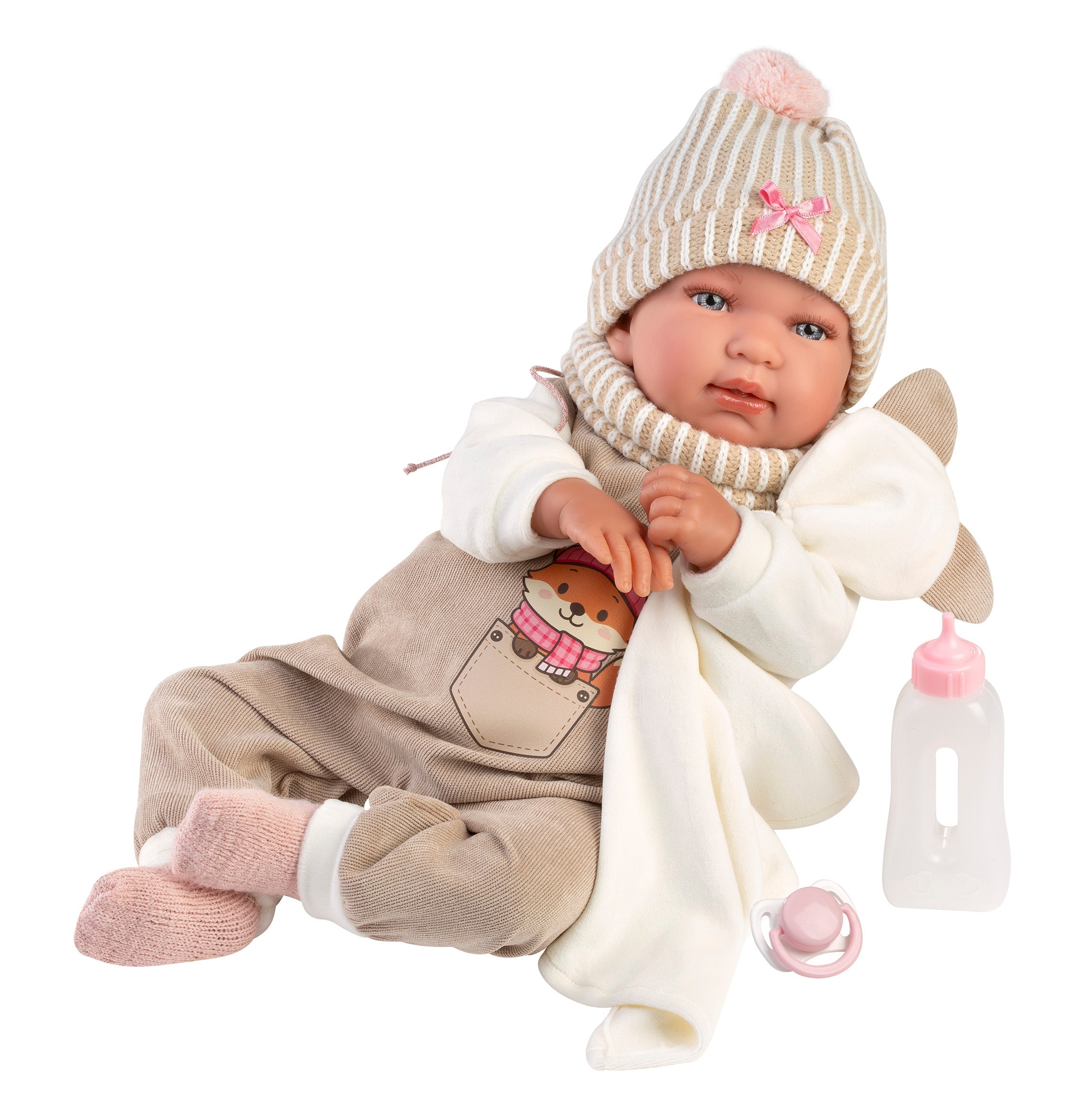 17.3" Soft Body Newborn Doll Simone with Doudou