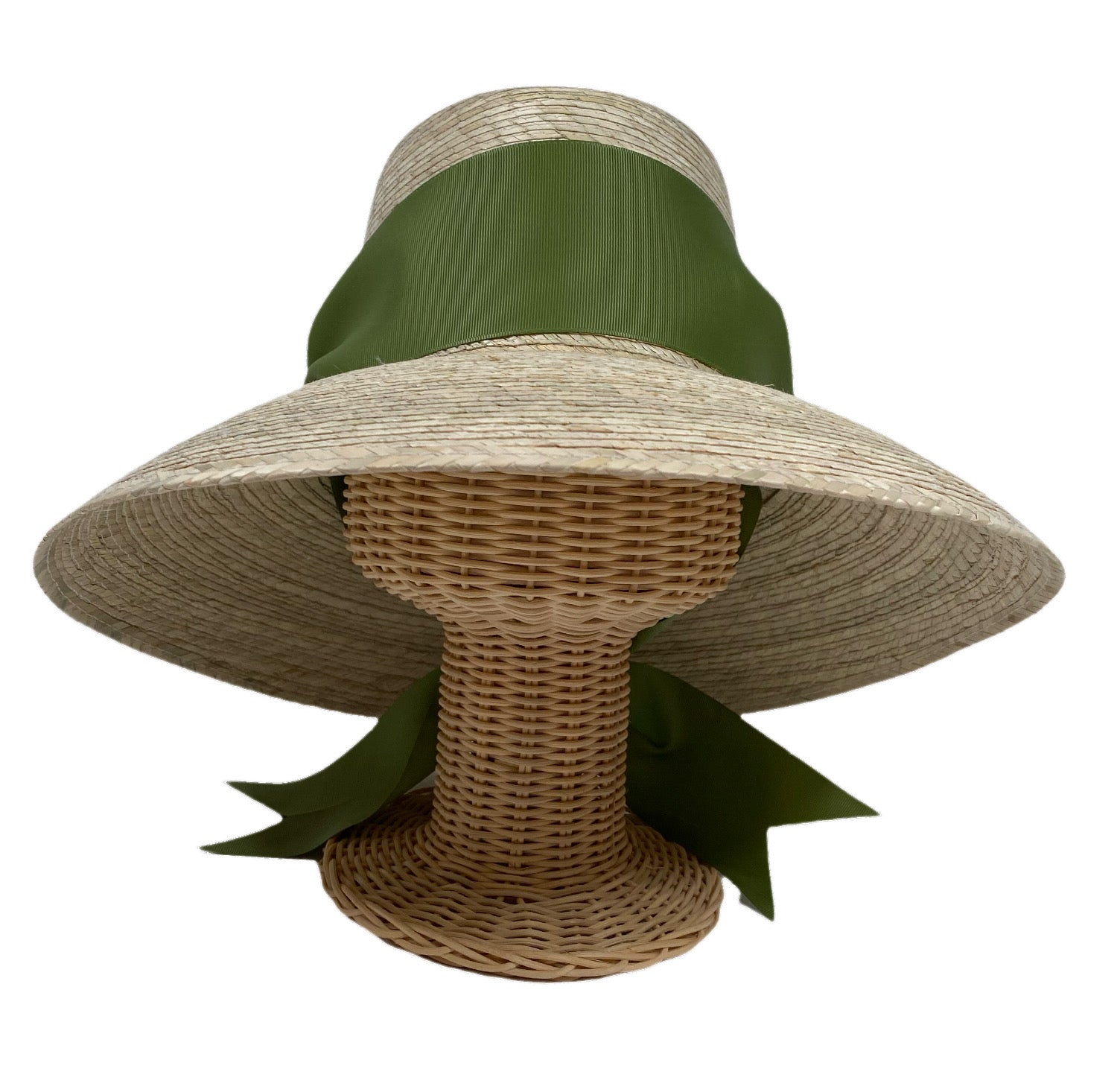 Wildflower Sun Hat - Olive Green Wide & Short Grosgrain Ribbon