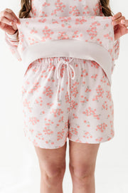 Rose Garden Stripe Adult Sweat Shorts