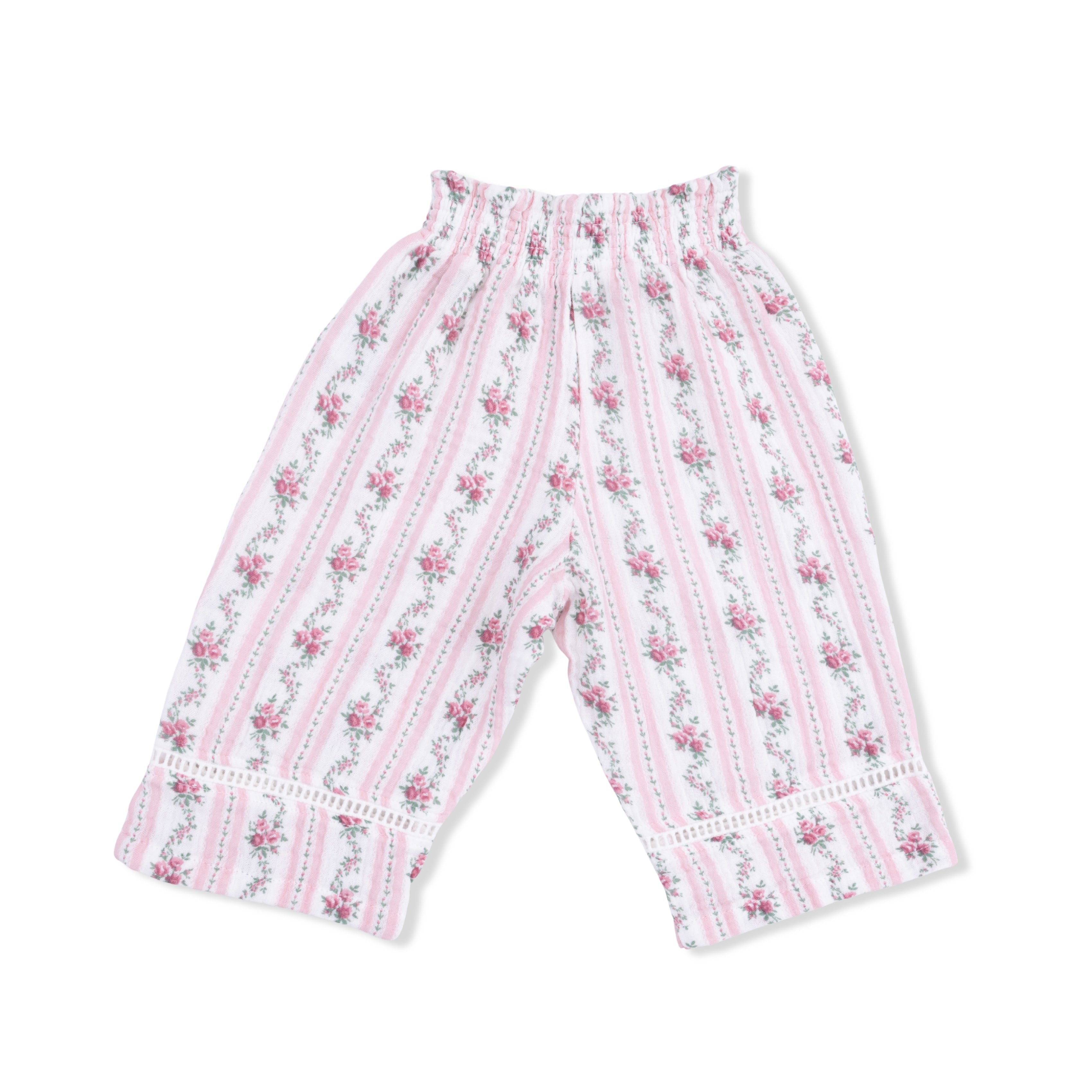 Winding Roses Stripe - Peplum Tank And Smocked Waist Pants