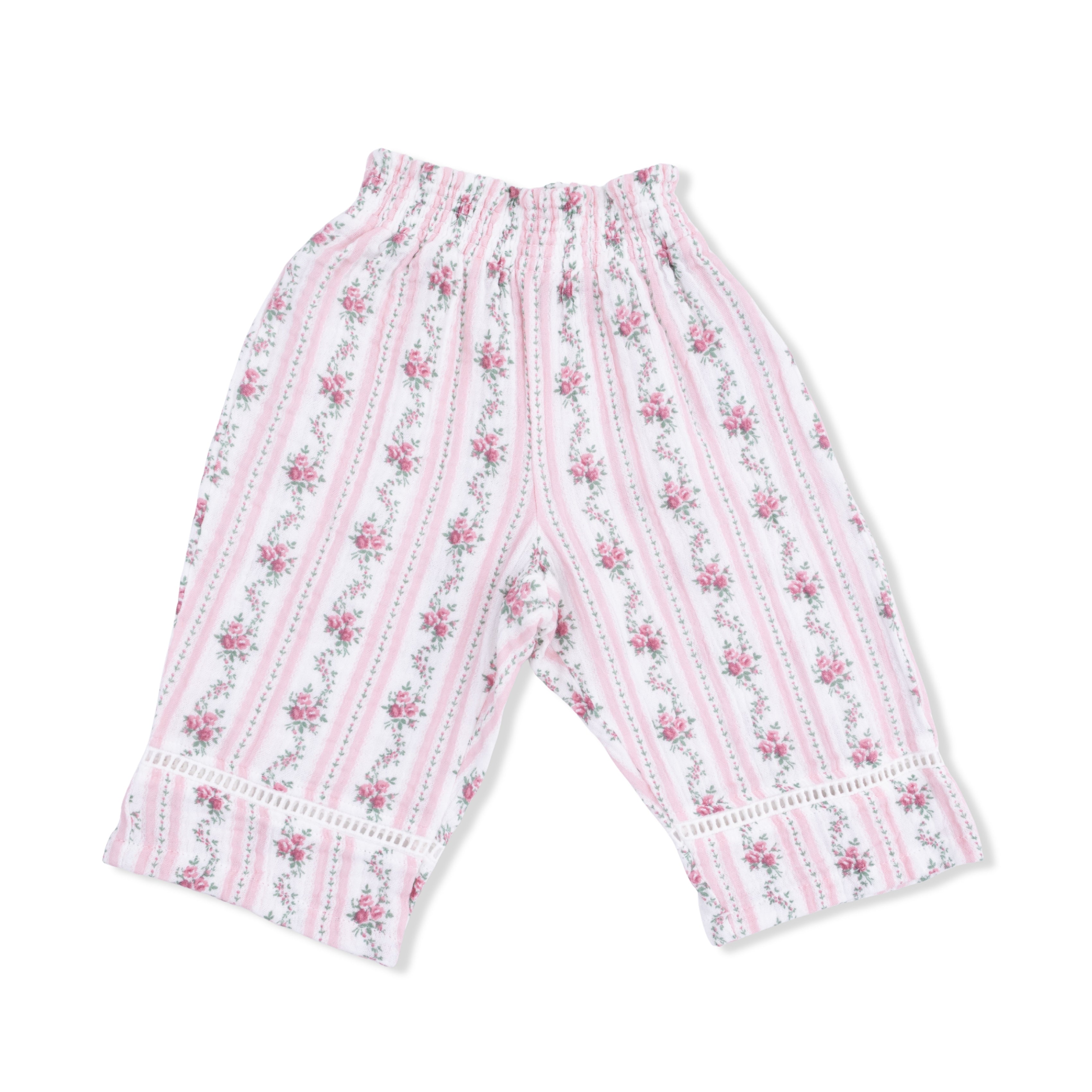 Winding Roses Stripe - Peplum Tank And Smocked Waist Pants