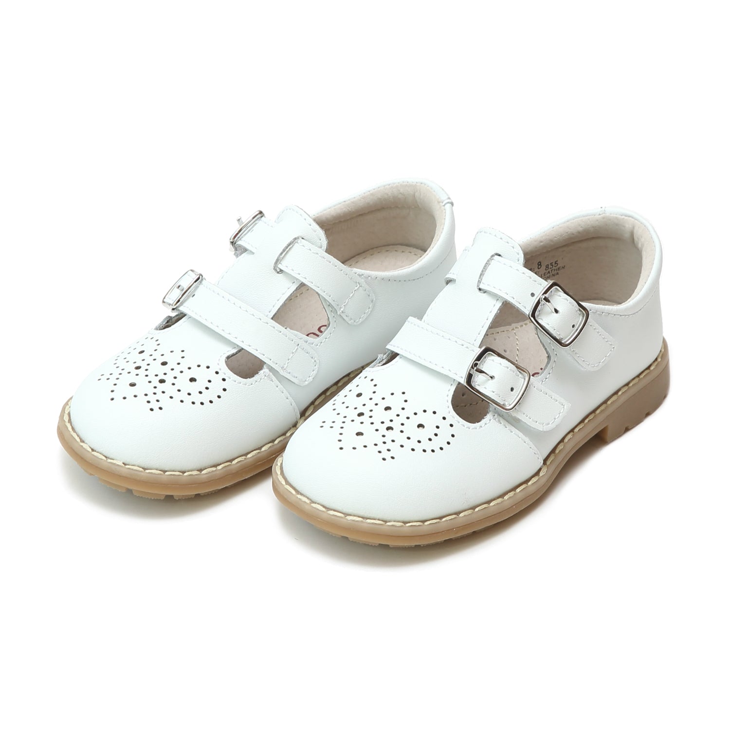Beatrix White English Double T-strap Mary Jane