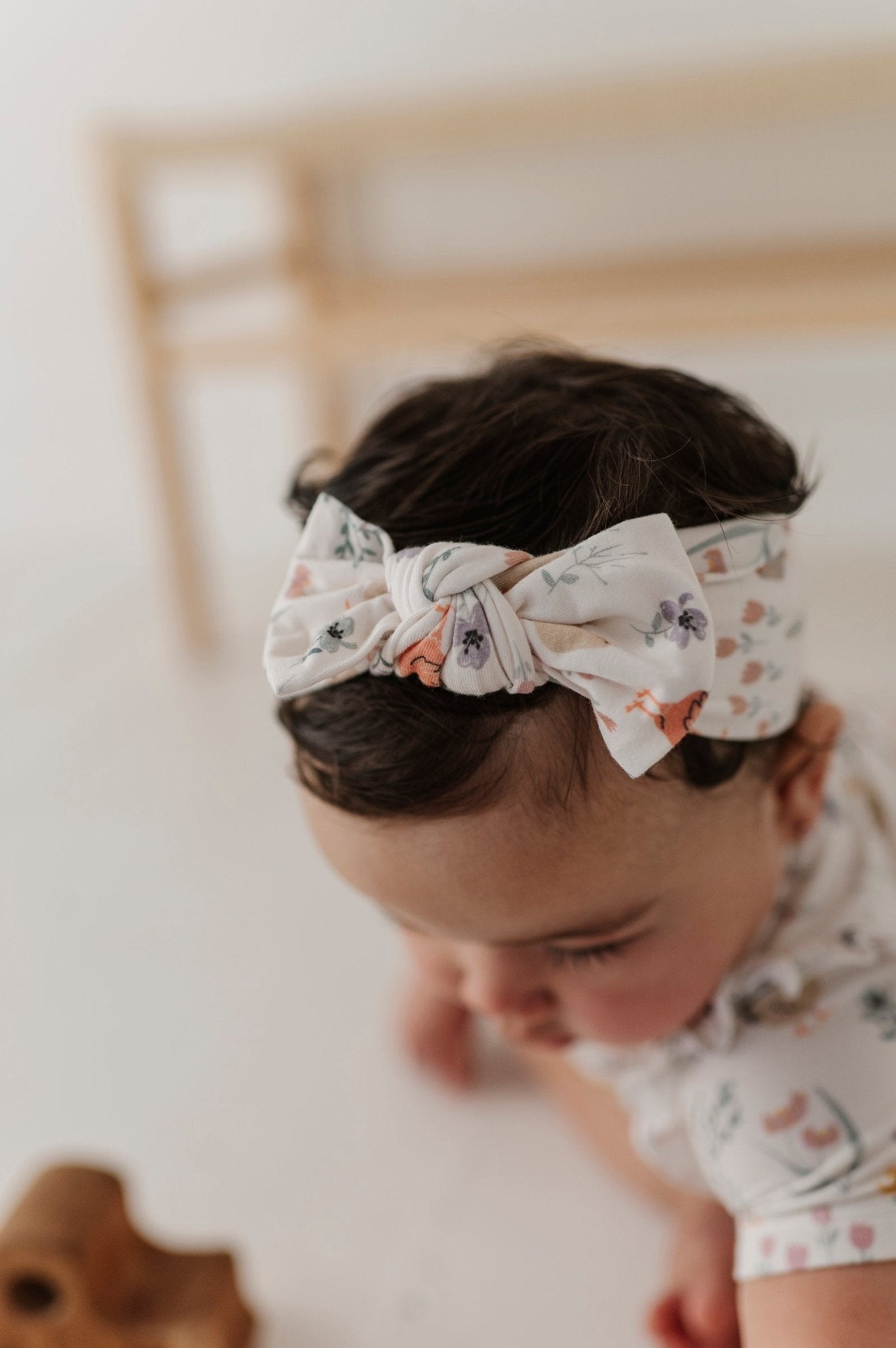 Baby Girl Short Sleeve Bodysuit Dress Set In Floral Chickens