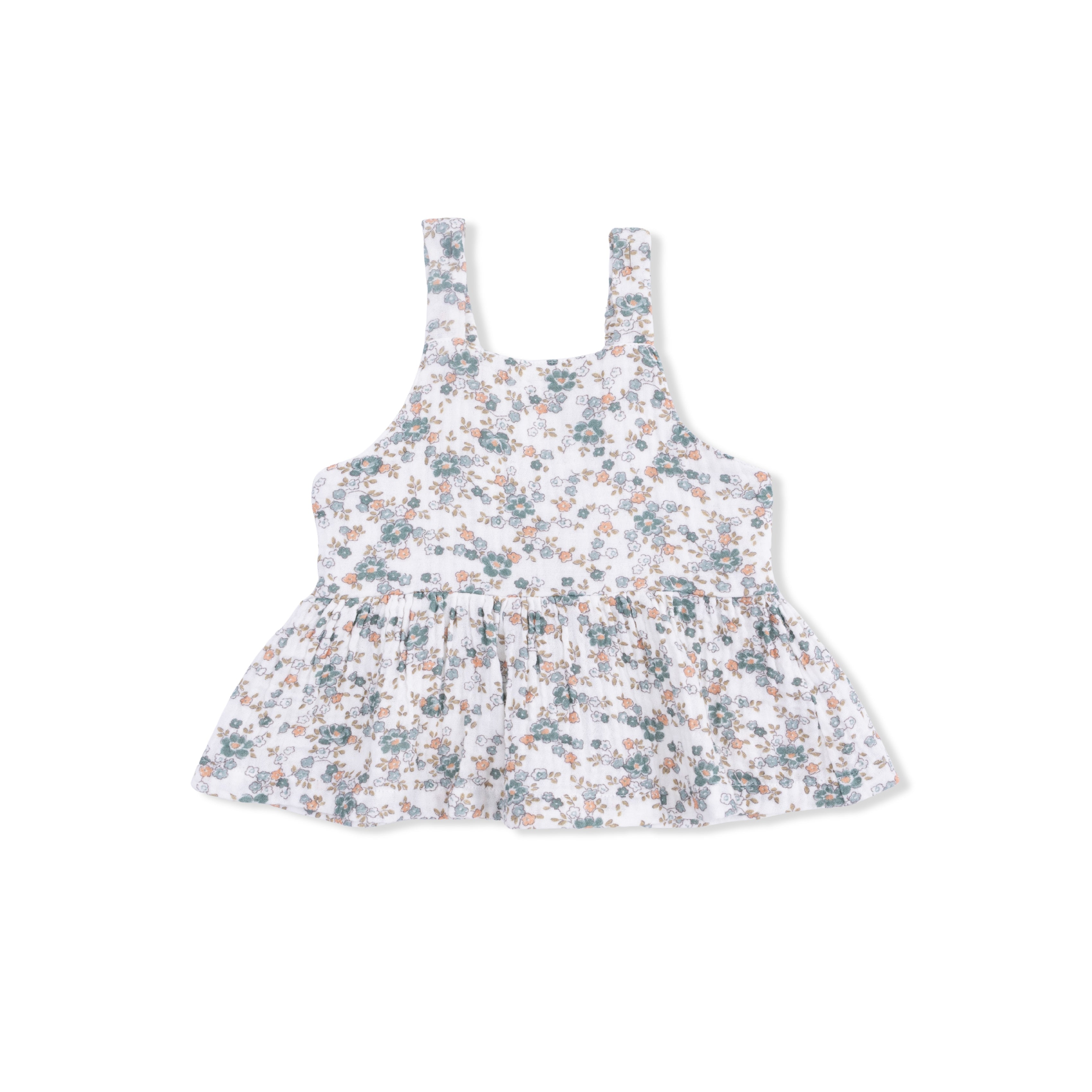 Camille Floral - Peplum Tank With Smocked Waist Pant