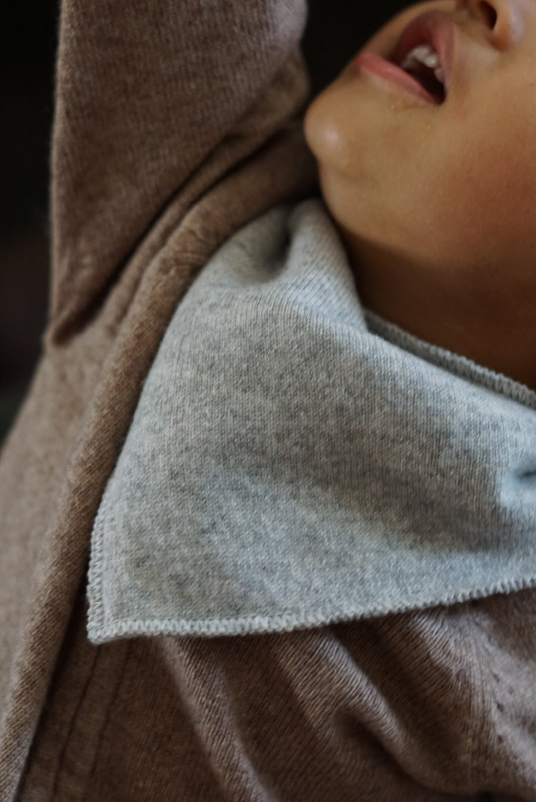 Cashmere Triangle Bib Scarf | Gray Melange