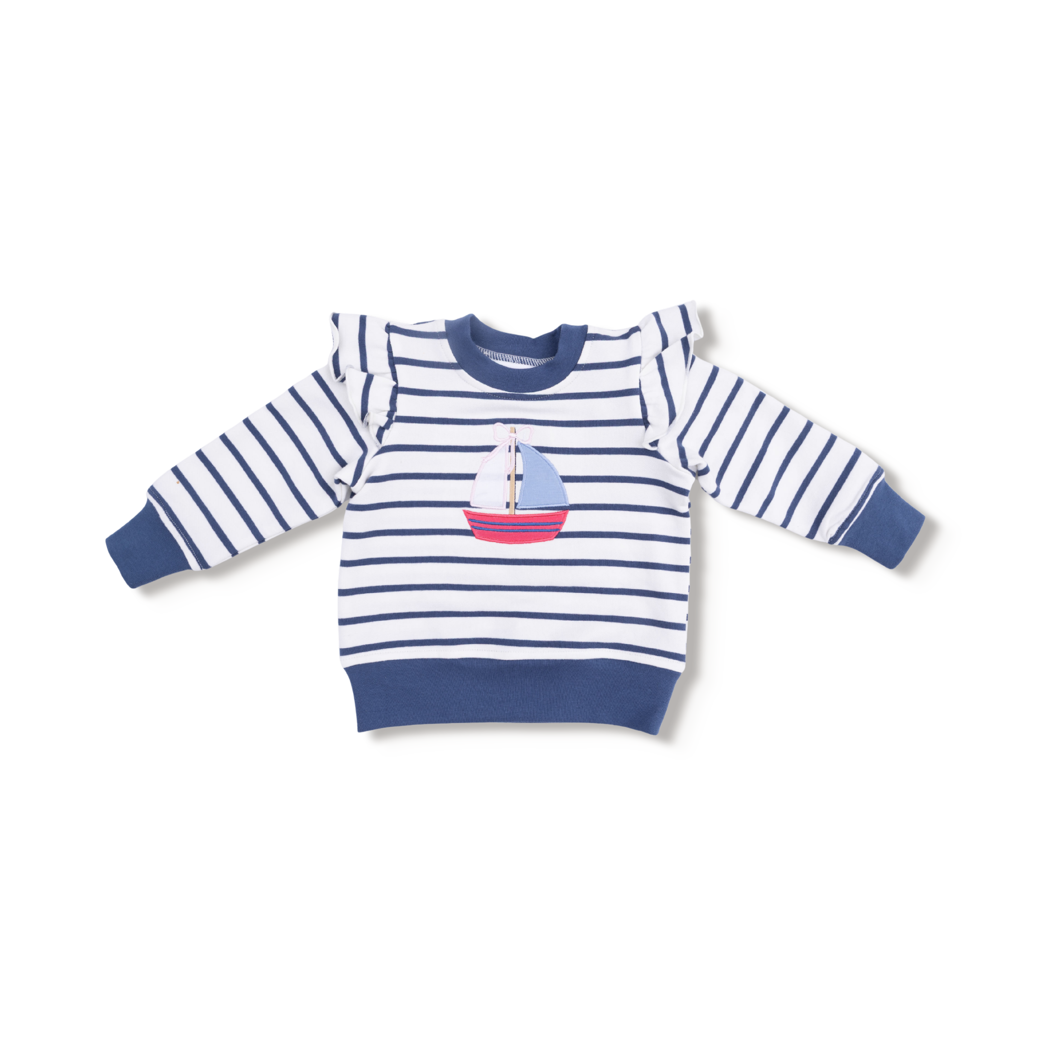Bubbly Sailboat - Ruffle Sweatshirt & Paperbag Short