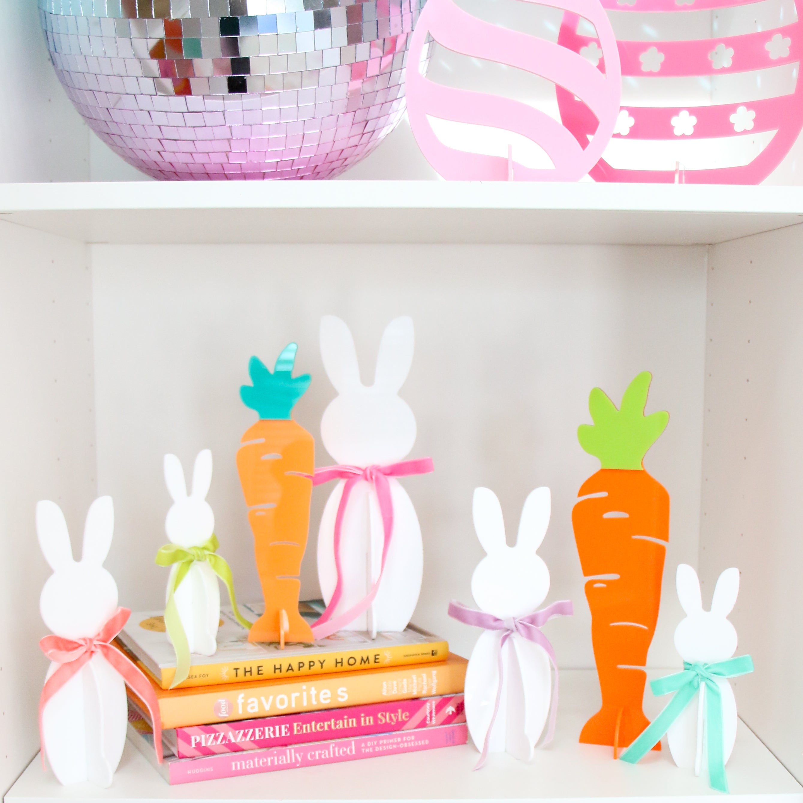Pink And Orange Acrylic Easter Egg Standing Decor