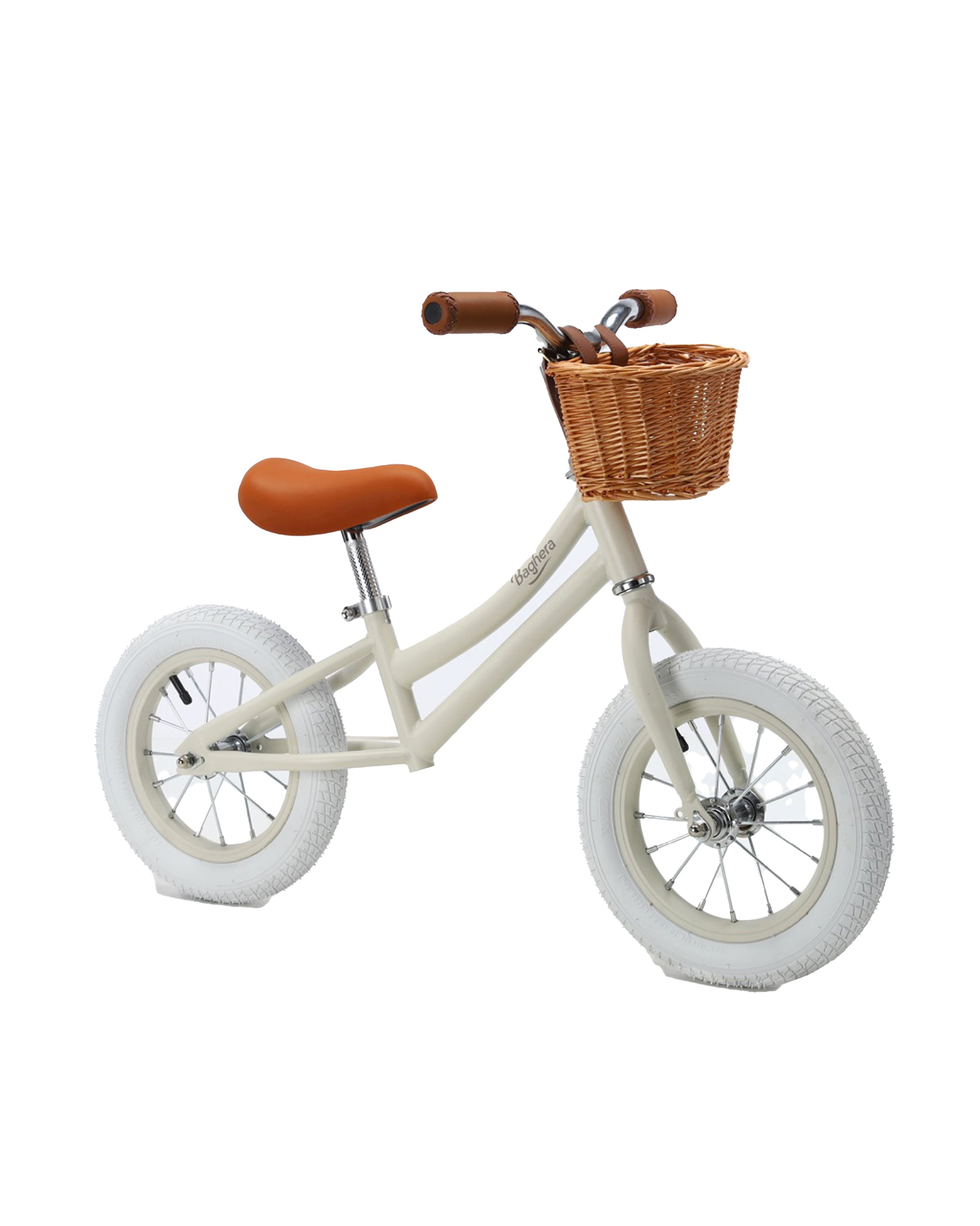 Ride-on Balance Bike Ivory White + Helmet