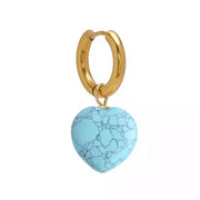 Turquoise Heart Hoop Earrings