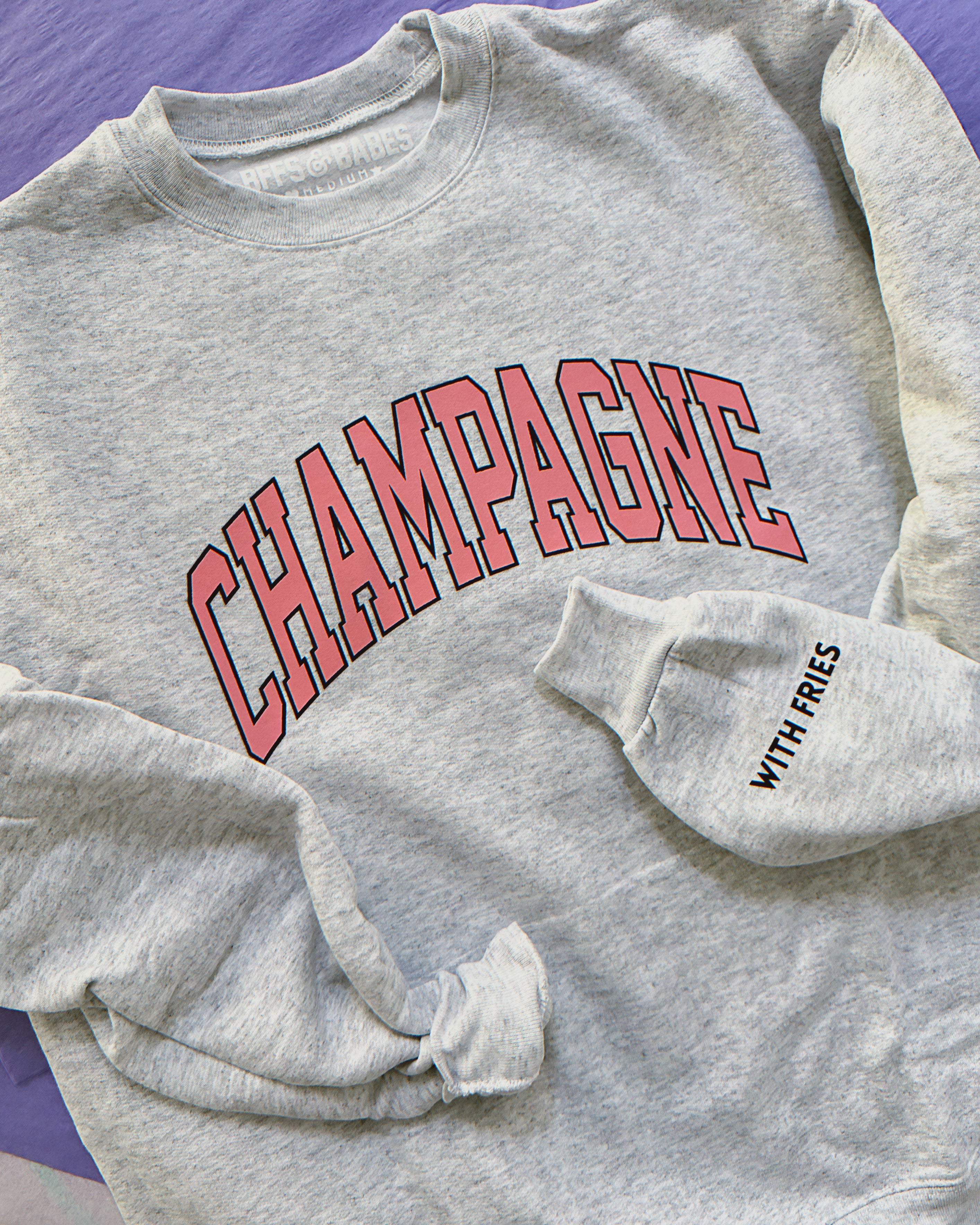 Champagne ♡ Sweatshirt With Customizable Cuff