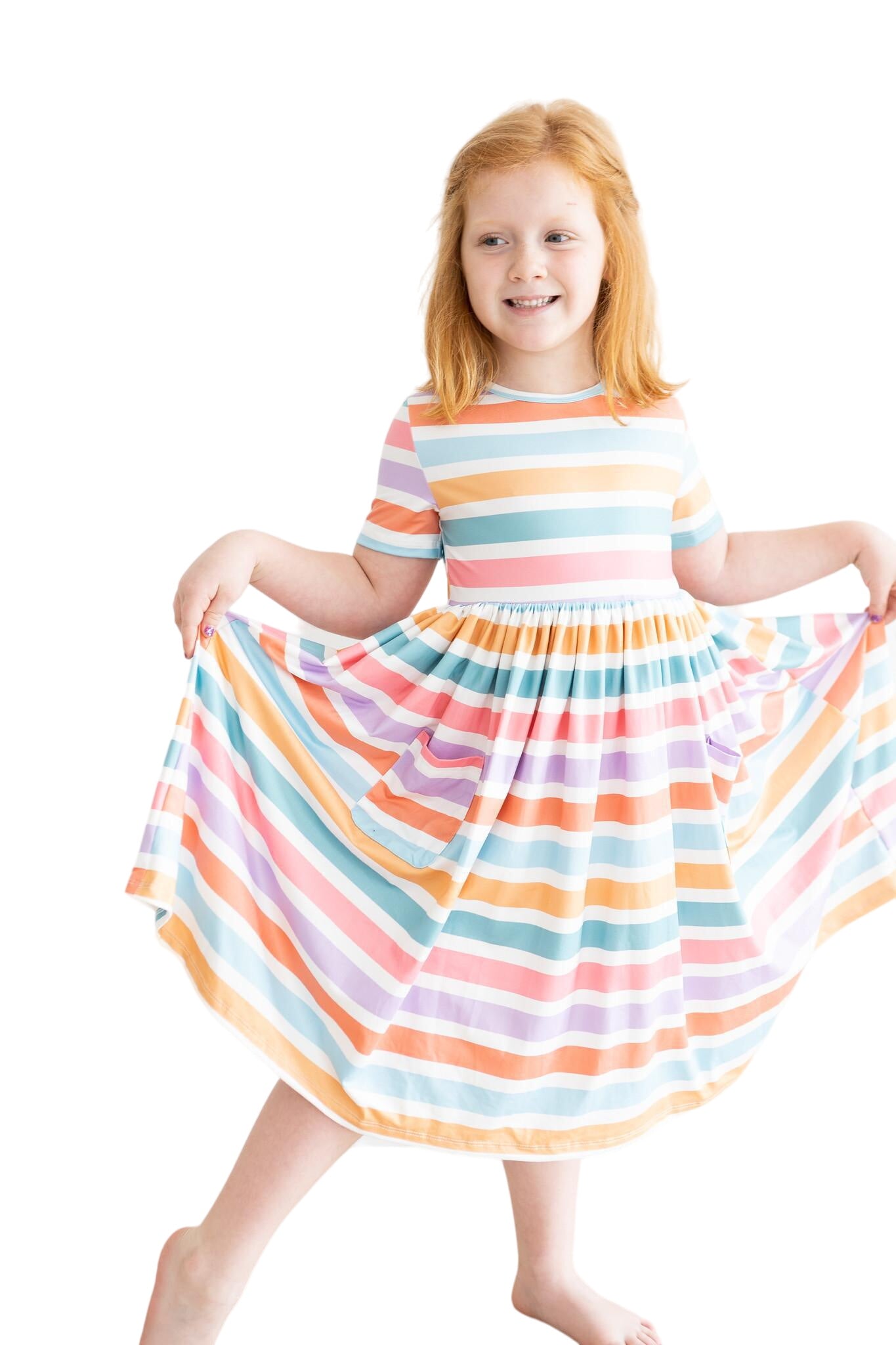 Spring Stripes S/s Pocket Twirl Dress