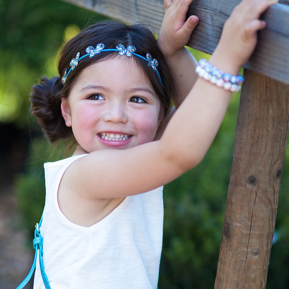 Little Girls Sparkly Butterfly Headband- Toddlers And Kids 3-8 Years