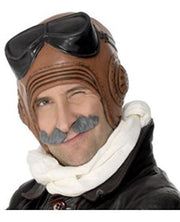 Adult Latex Vintage Fighter Pilot Costume Hat