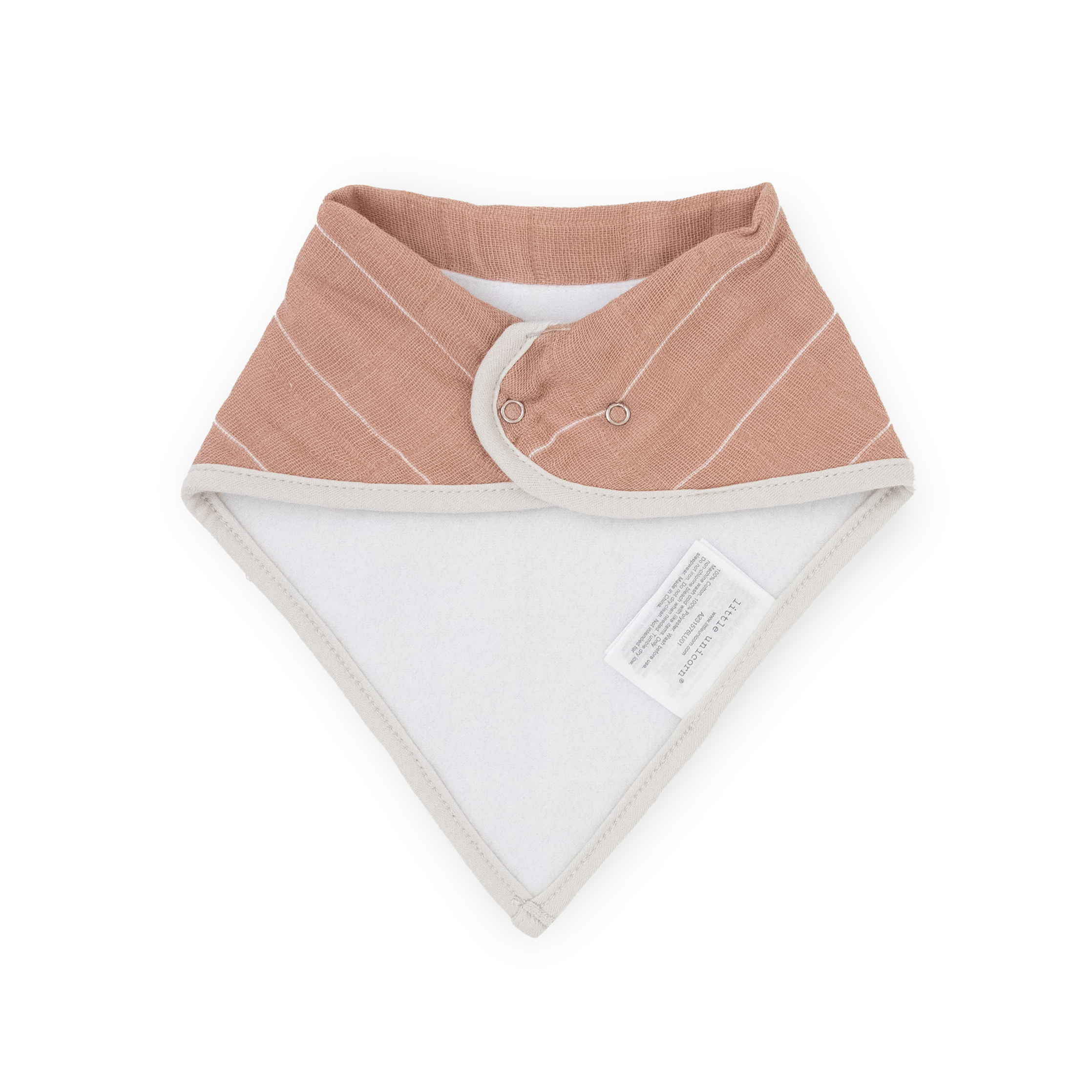 Cotton Muslin + Fleece Bandana Bib 4 Pack - Mauve Stripe