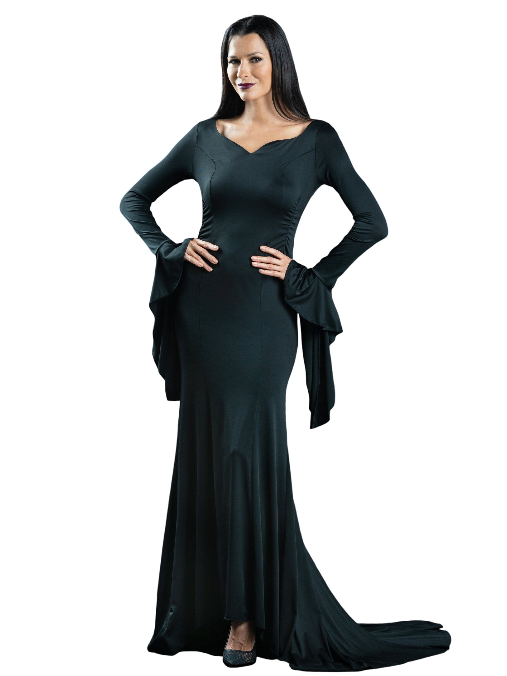 Womens Morticia Spooky Costume Dress