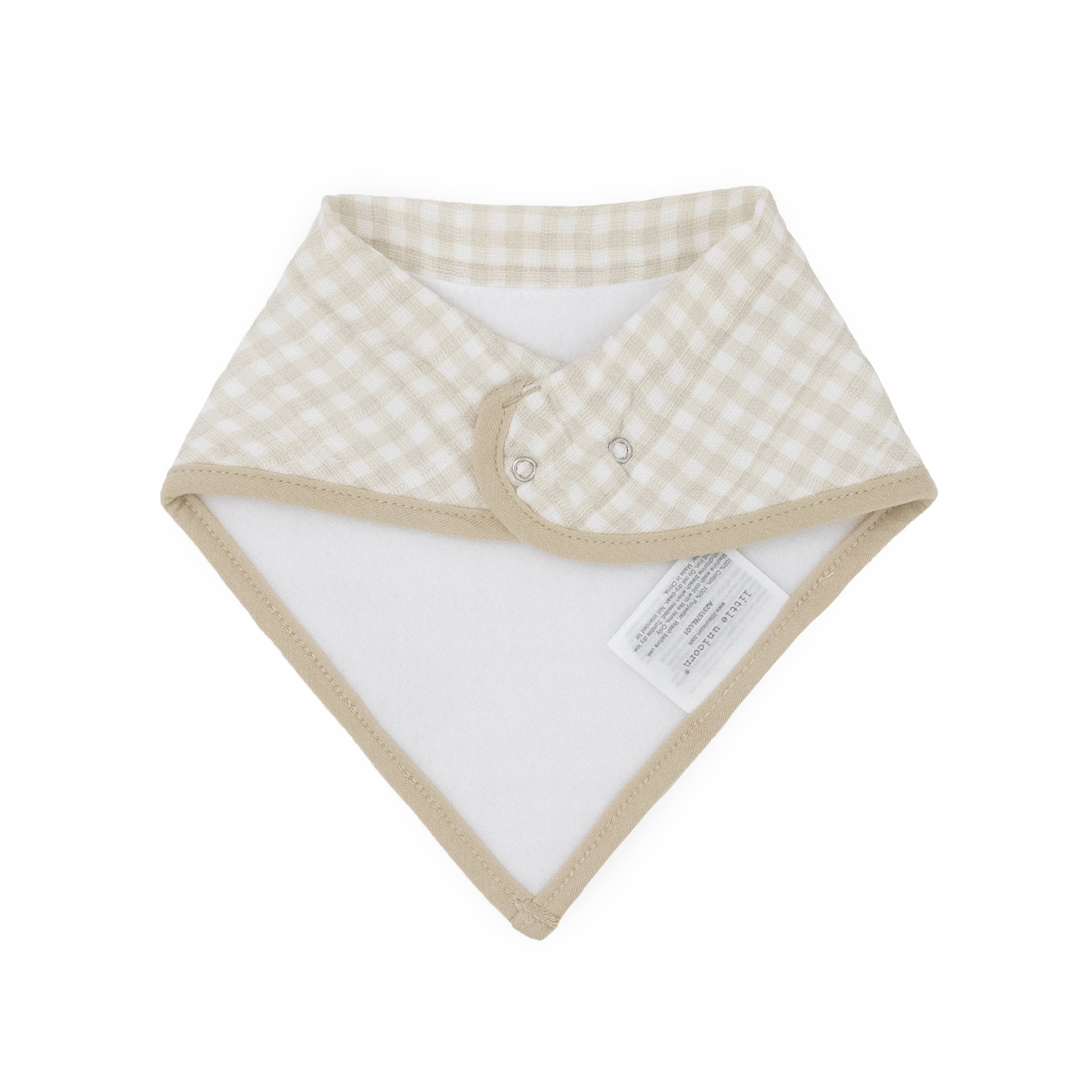 Cotton Muslin + Fleece Bandana Bib 4 Pack - Taupe Cross