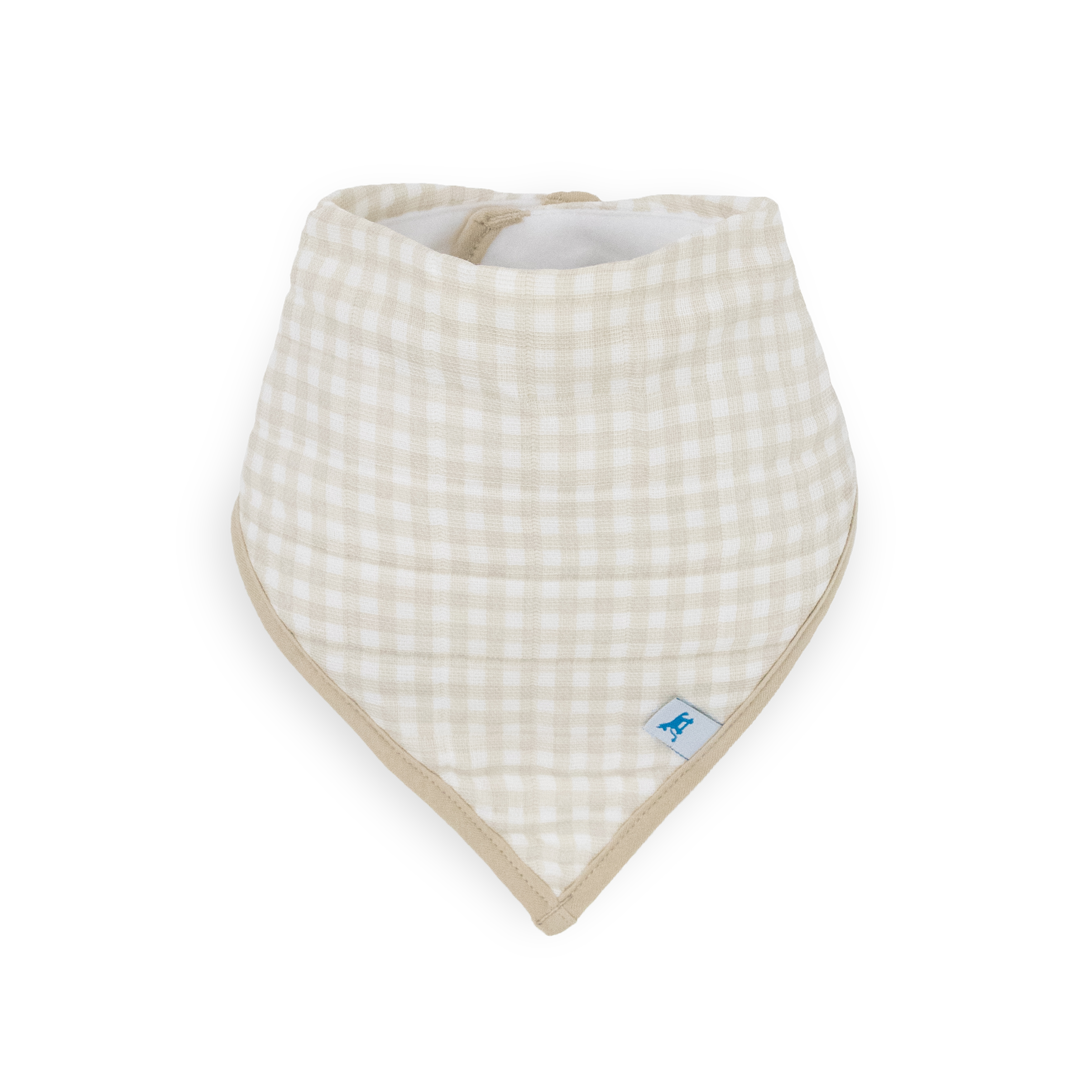 Cotton Muslin + Fleece Bandana Bib 4 Pack - Taupe Cross