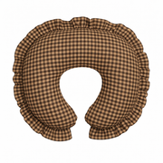 Brown Black Gingham Ruffle New Nursing Pillow Cover