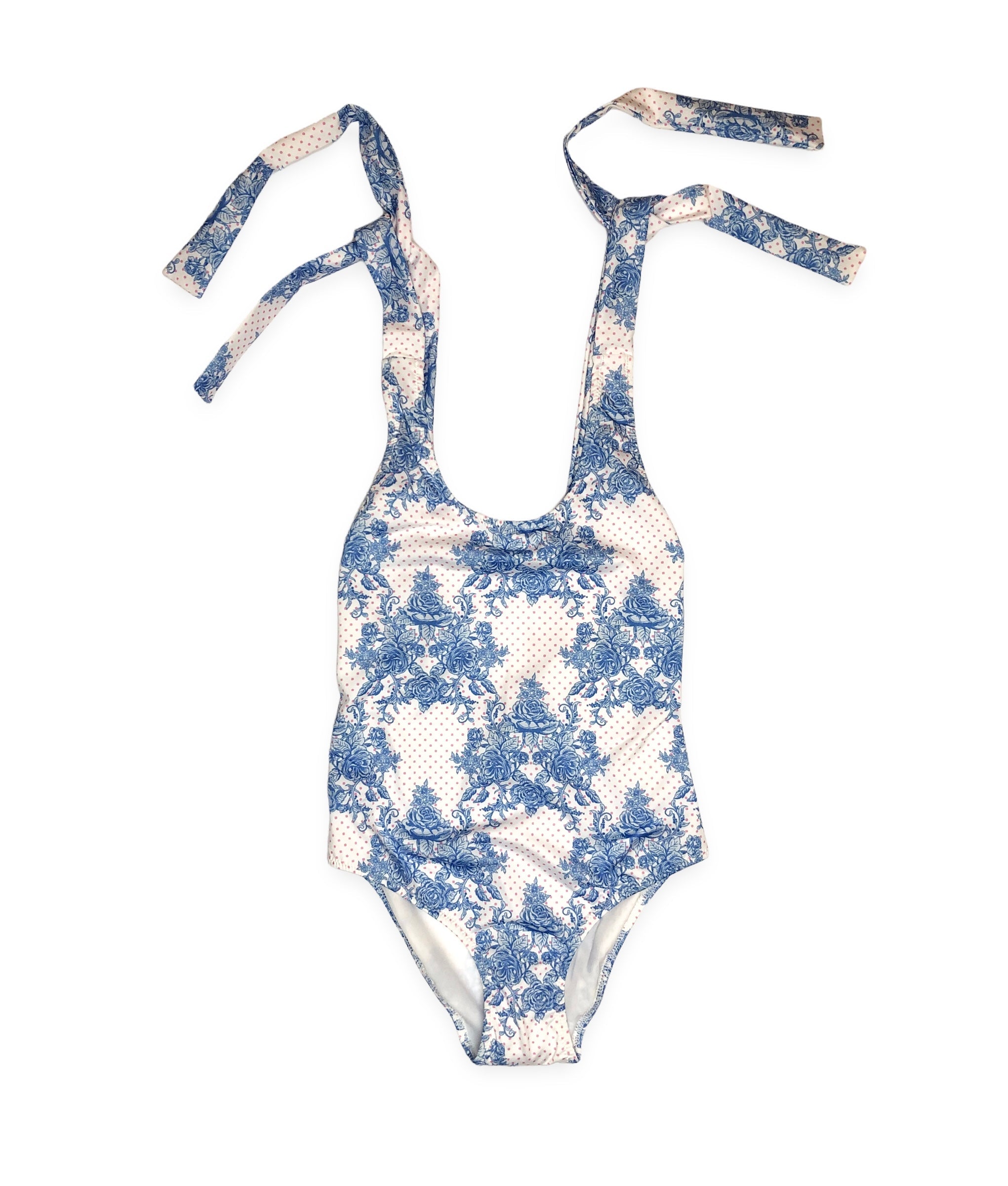 Isabelle One Piece Blue Roses And Polka Dots