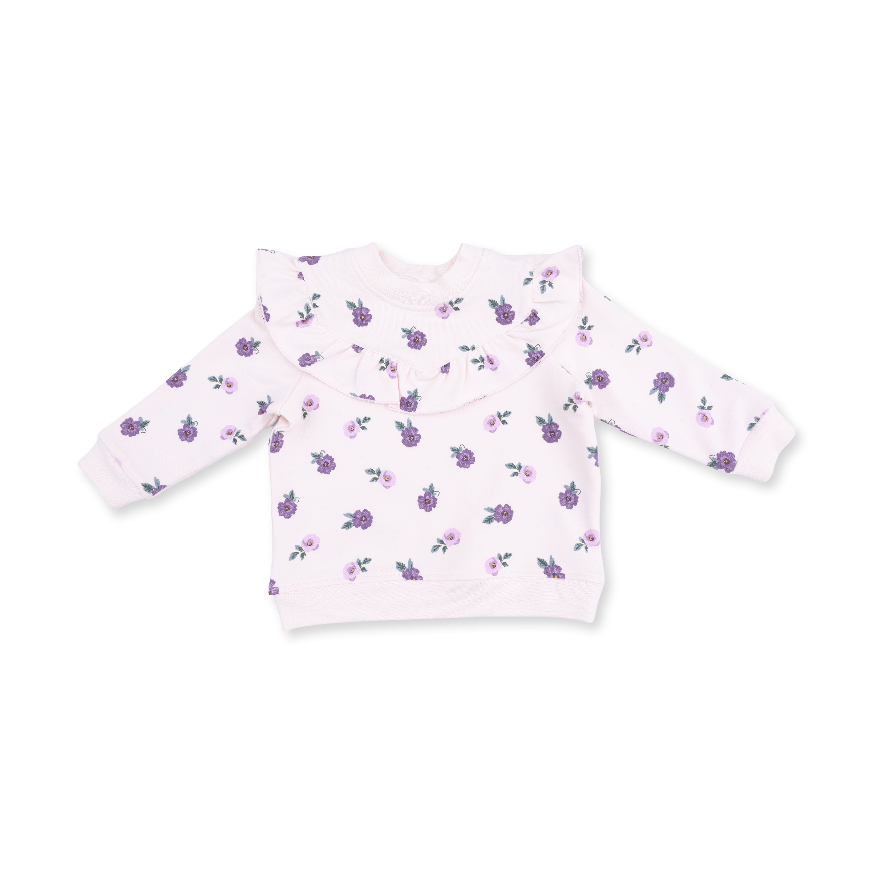 Violetta Floral - V-ruffle Sweatshirt
