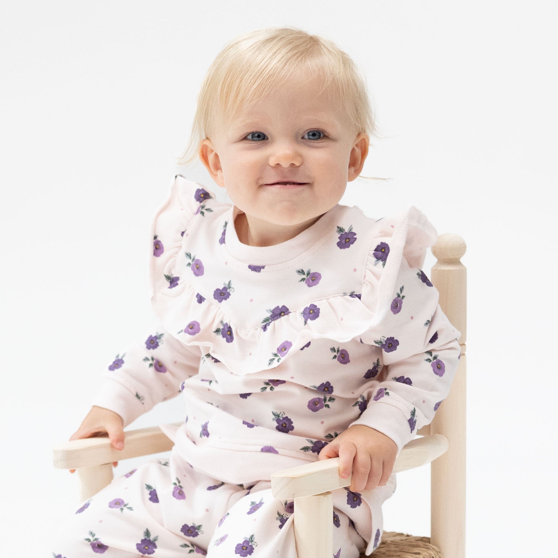 Violetta Floral - V-ruffle Sweatshirt