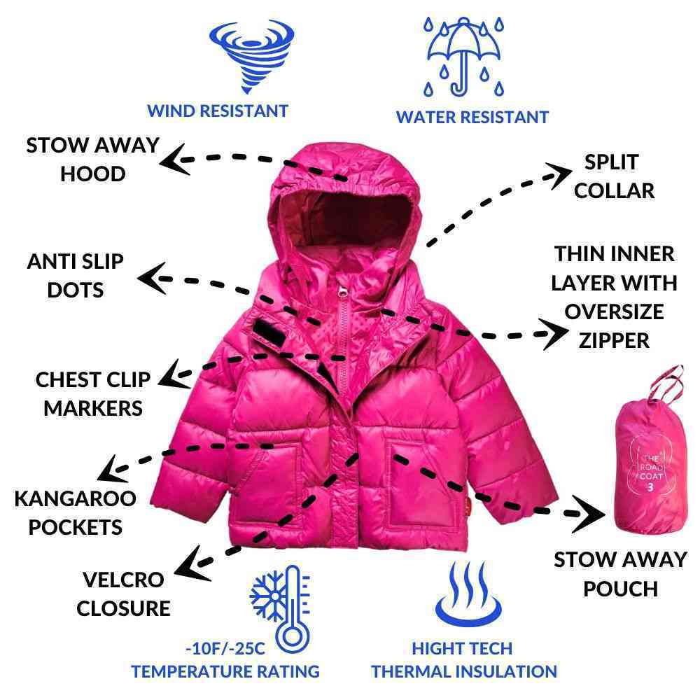 Car Seat Coat | The Road Coat Vegan - Fuchsia