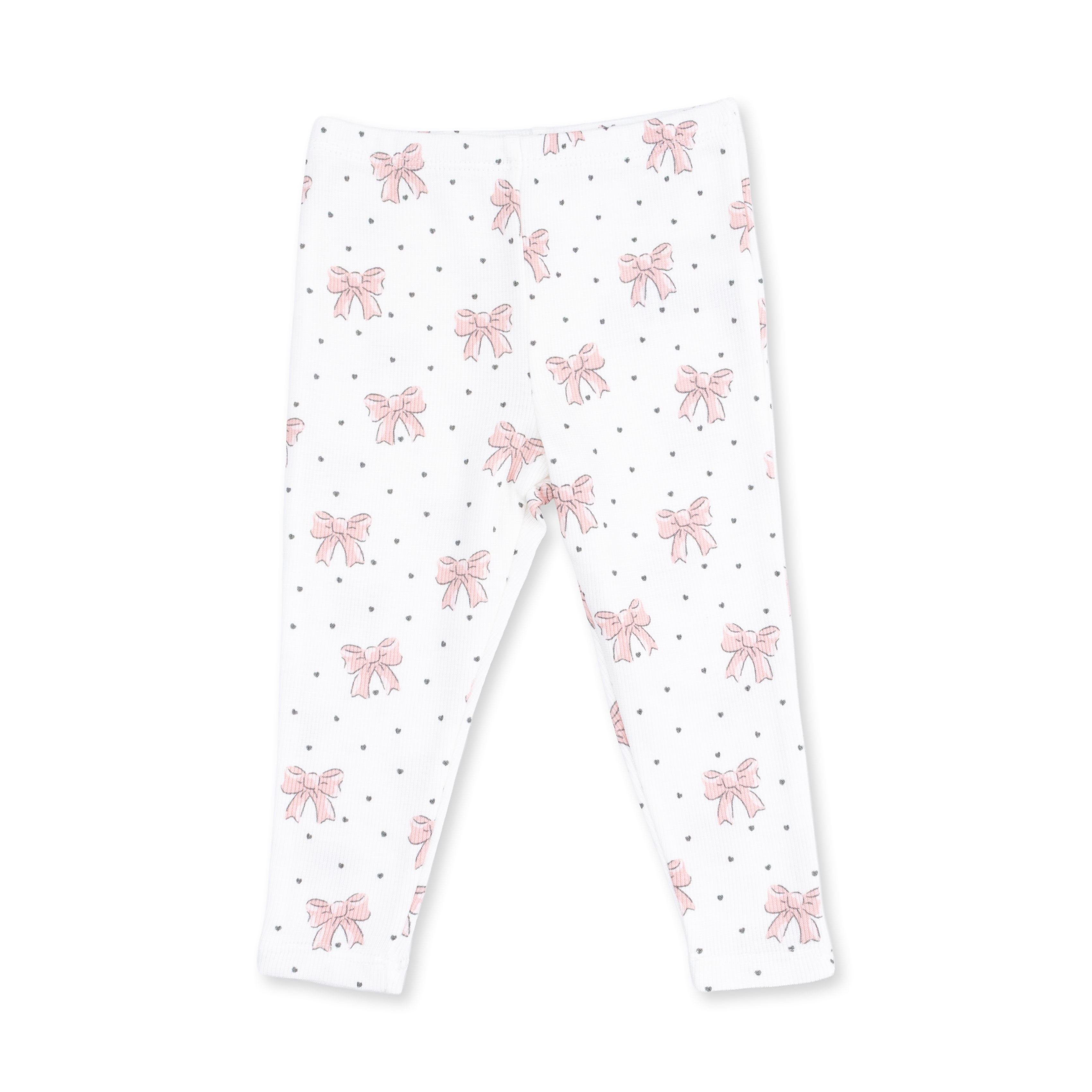 Veiled Pink Bows - V-ruffle Sweatshirt And Legging
