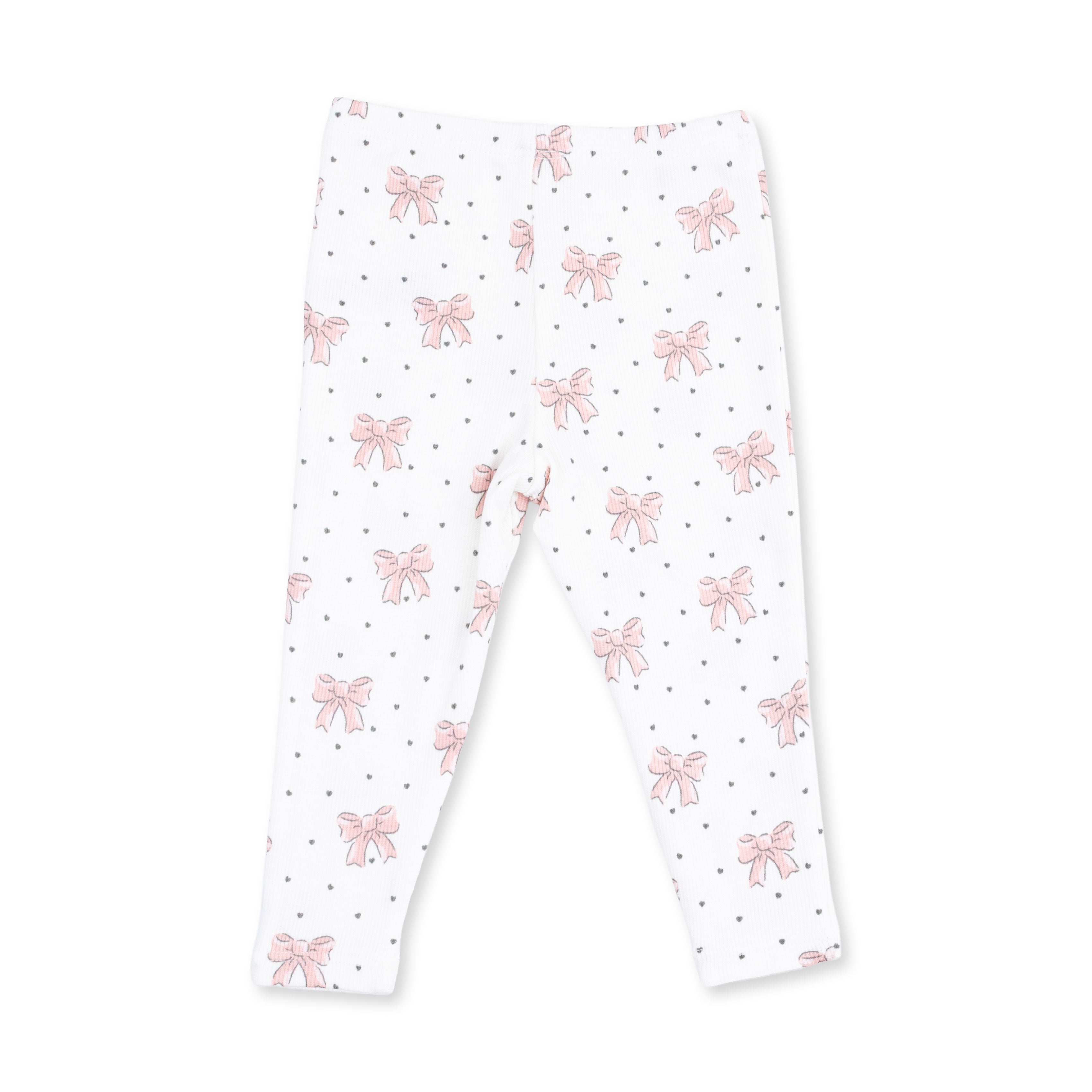 Veiled Pink Bows - V-ruffle Sweatshirt And Legging