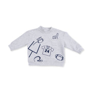 Football Navy - Drop Sleeve Sweatshirt