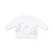 Golf - Drop Sleeve Sweatshirt White And Pink