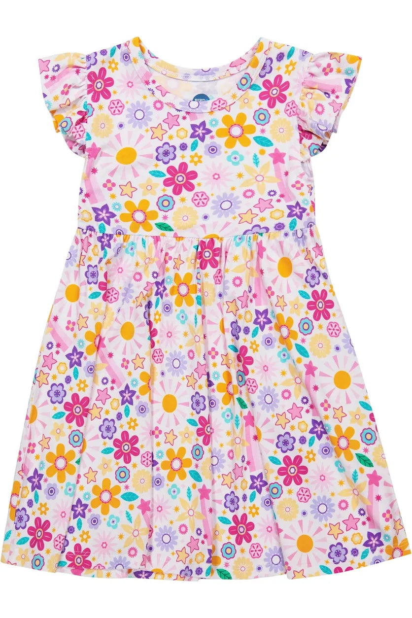 Bamboo Flutter Twirl Dress - Flower Power