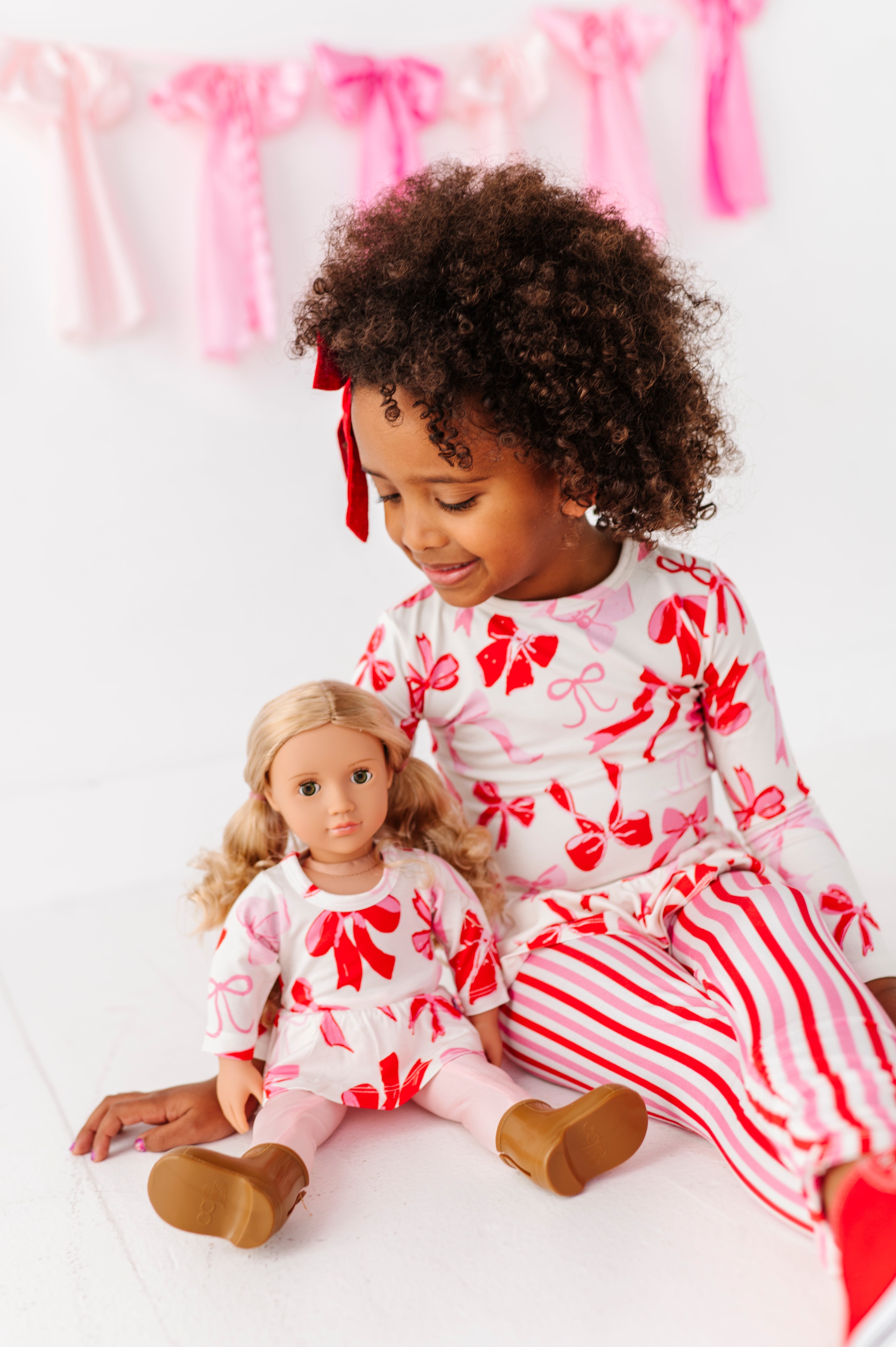 Blushing Bows Bamboo/cotton Peplum Top